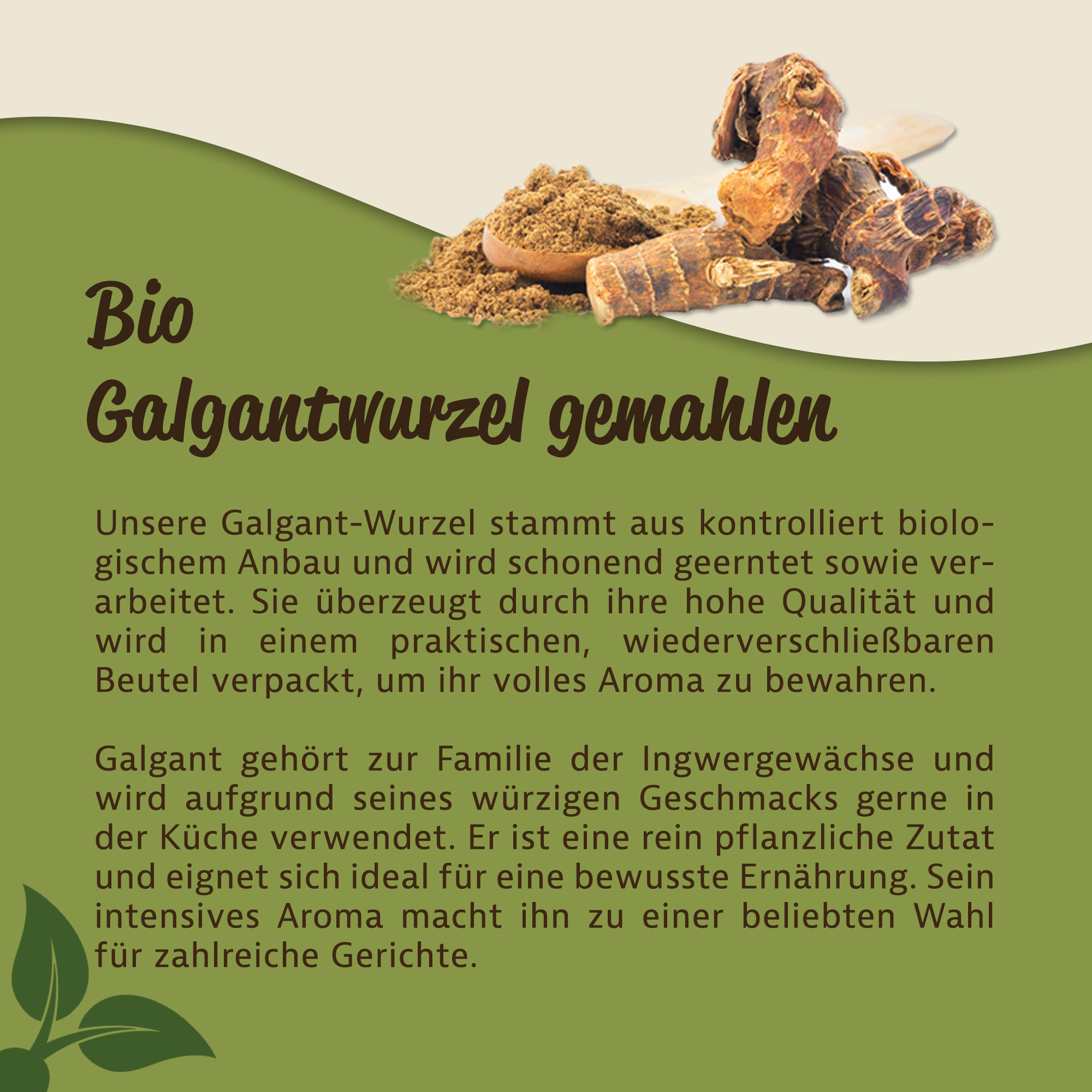 Mynatura Bio Galgantwurzel gemahlen