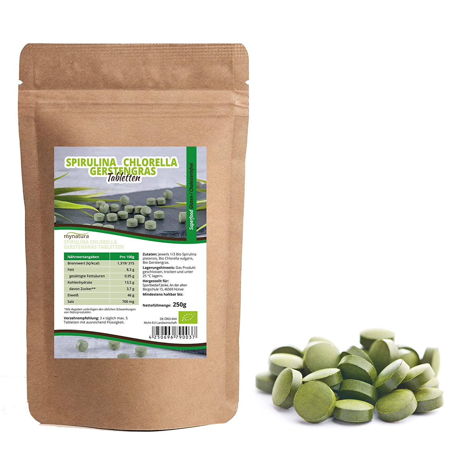 Bio Spirulina Chlorella Gerstengras Mix Tabletten | Veganes Superfood mit geprüfter Bio-Qualität MIX 0,25Kg Bio Spirulina Chlorella Gerstengras Mix Tabletten | Veganes Superfood mit geprüfter Bio-Qualität MIX 0,25Kg
