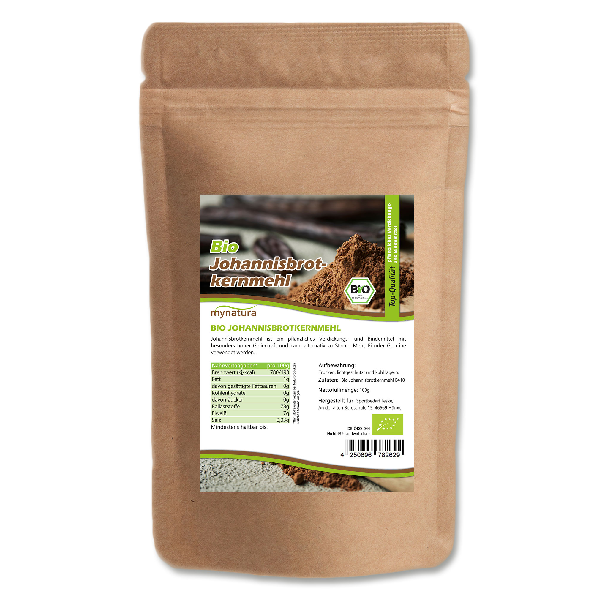 Johannisbrotkernmehl Bio E410 – Natürliches, glutenfreies Verdickungsmittel | Mynatura 0,1Kg Johannisbrotkernmehl Bio E410 – Natürliches, glutenfreies Verdickungsmittel | Mynatura 0,1Kg