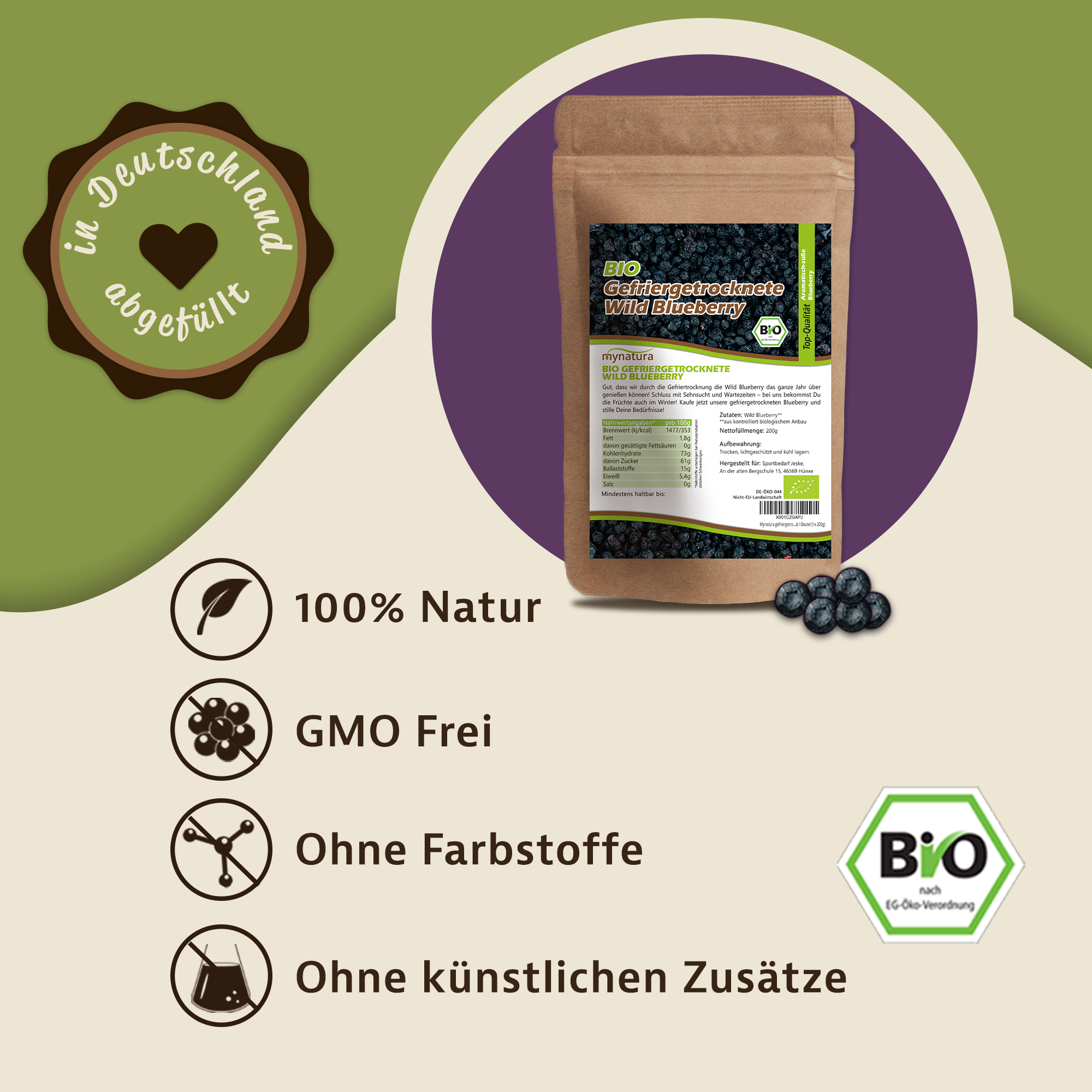 Gefriergetrocknete Wildheidelbeeren – Intensiver Geschmack & Vielseitige Verwendung 0,2Kg Gefriergetrocknete Wildheidelbeeren – Intensiver Geschmack & Vielseitige Verwendung 0,2Kg