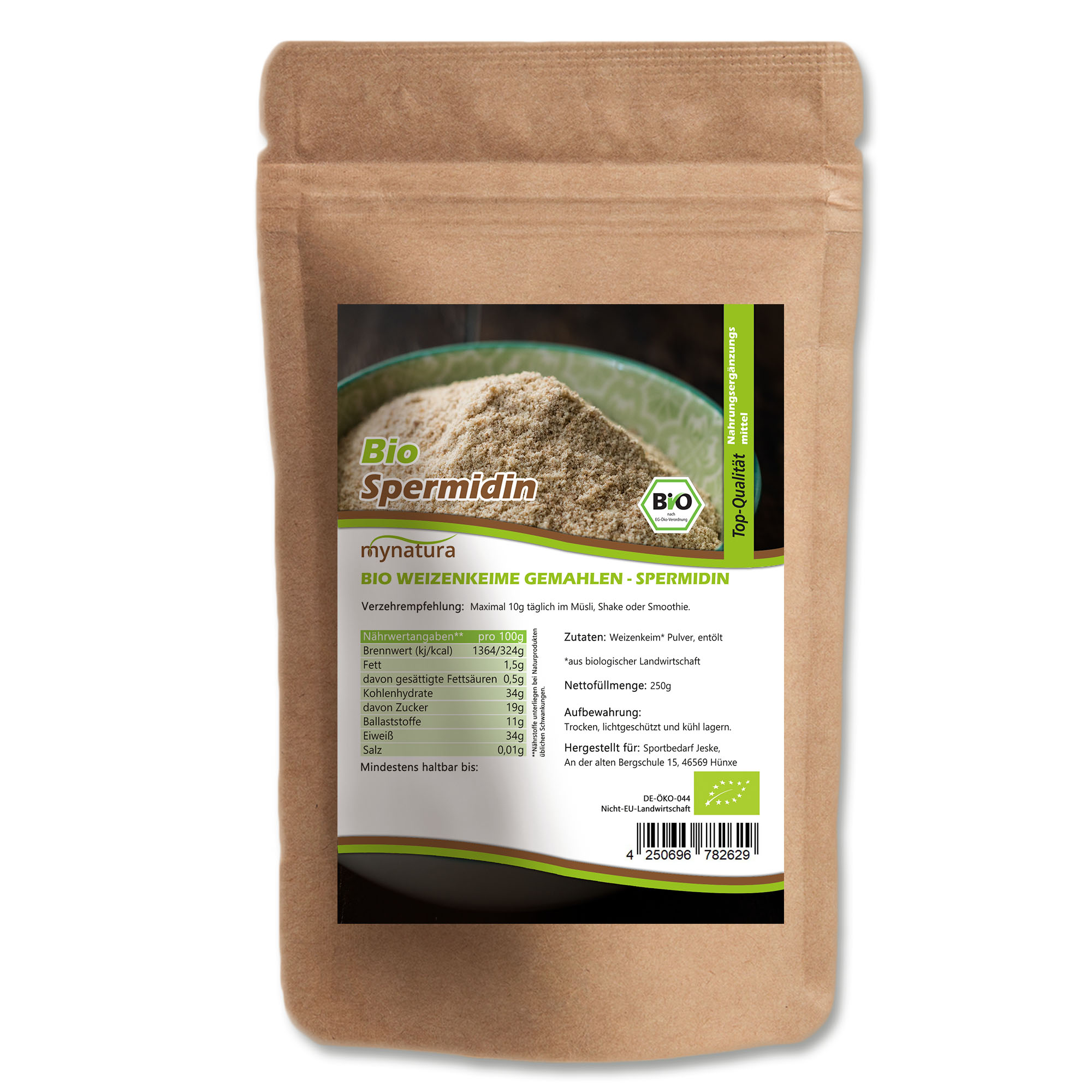 Mynatura Bio Weizenkeime gemahlen - Spermidin 250g Mynatura Bio Weizenkeime gemahlen - Spermidin 250g