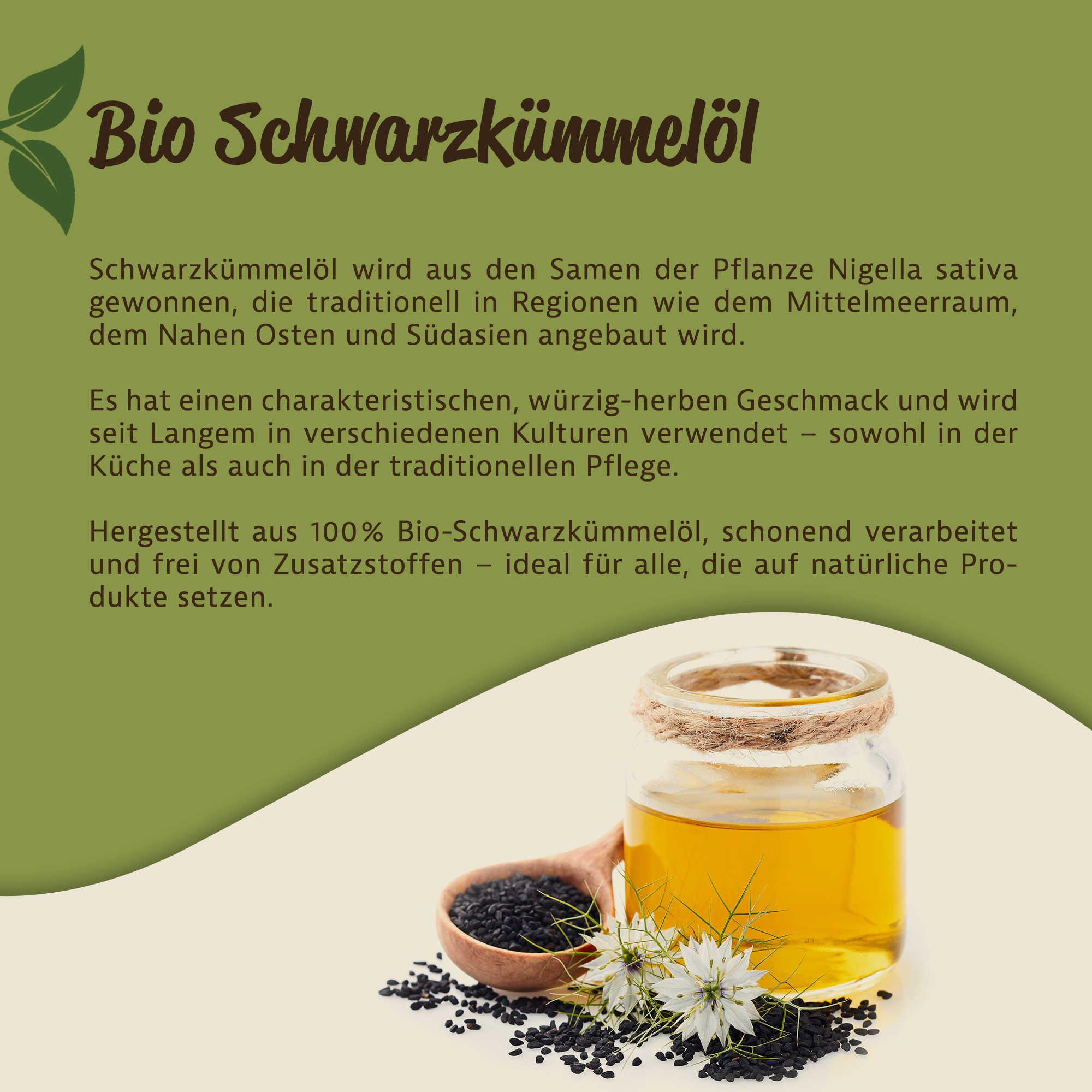 Schwarzkümmelöl – Natürliches Öl aus Nigella sativa | Hochwertige Qualität bei Mynatura 0,5L Schwarzkümmelöl – Natürliches Öl aus Nigella sativa | Hochwertige Qualität bei Mynatura 0,5L