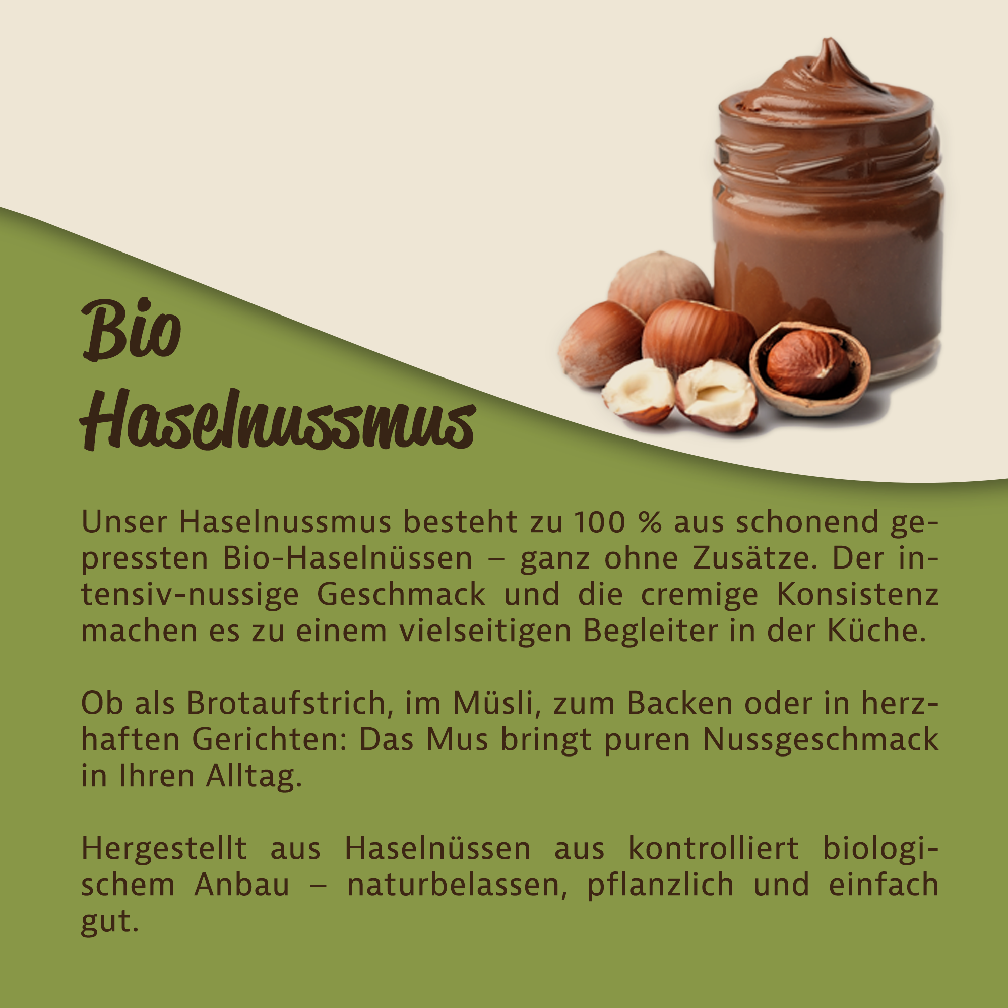 Mynatura Bio Haselnussmus 500g