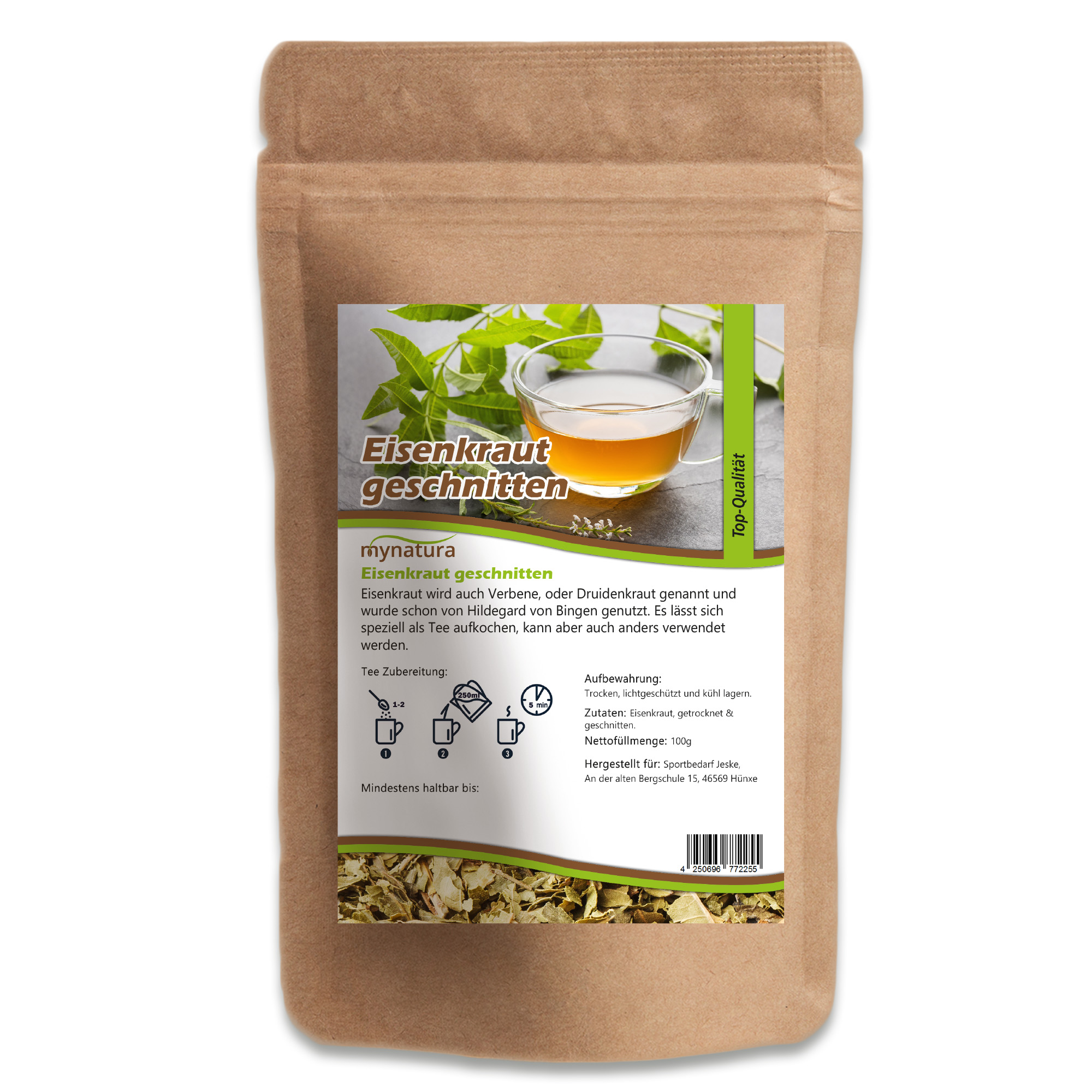 Eisenkraut getrocknet & geschnitten – hochwertige Kräuterqualität für Tee und Küche | Mynatura 250g