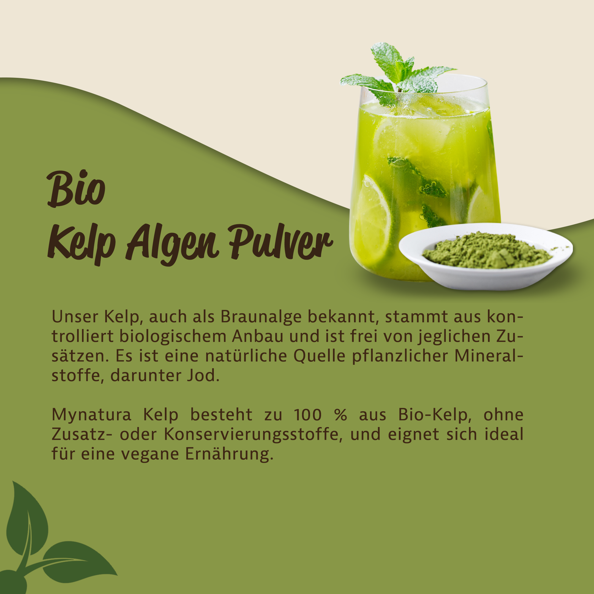 Mynatura Bio Kelp Pulver – Natürliches Algenpulver für kreative Rezepte & die vegane Küche 0,2Kg