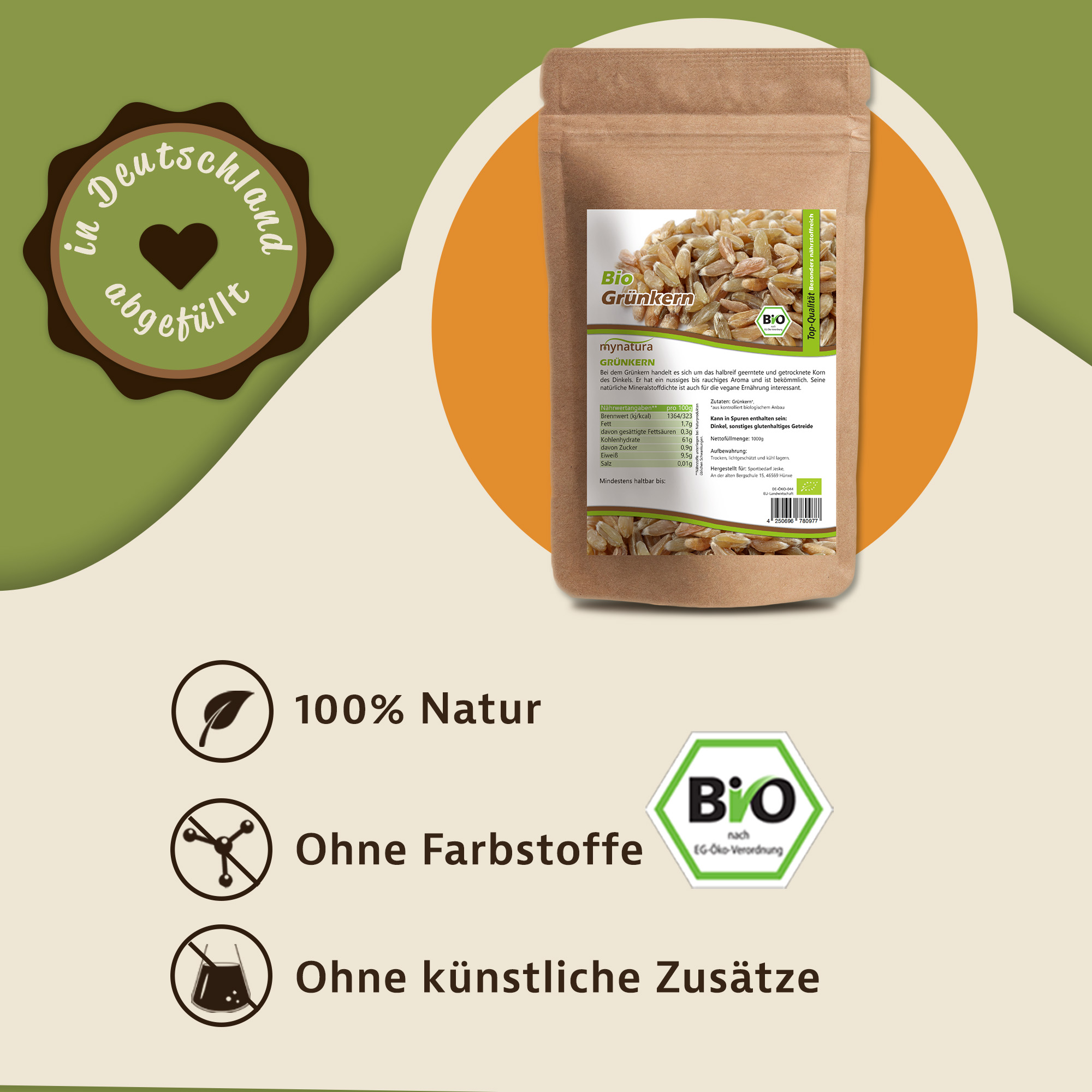 Bio Grünkern kaufen – Traditionelles Dinkelprodukt für Suppen, Bratlinge & mehr | Mynatura 1Kg Bio Grünkern kaufen – Traditionelles Dinkelprodukt für Suppen, Bratlinge & mehr | Mynatura 1Kg