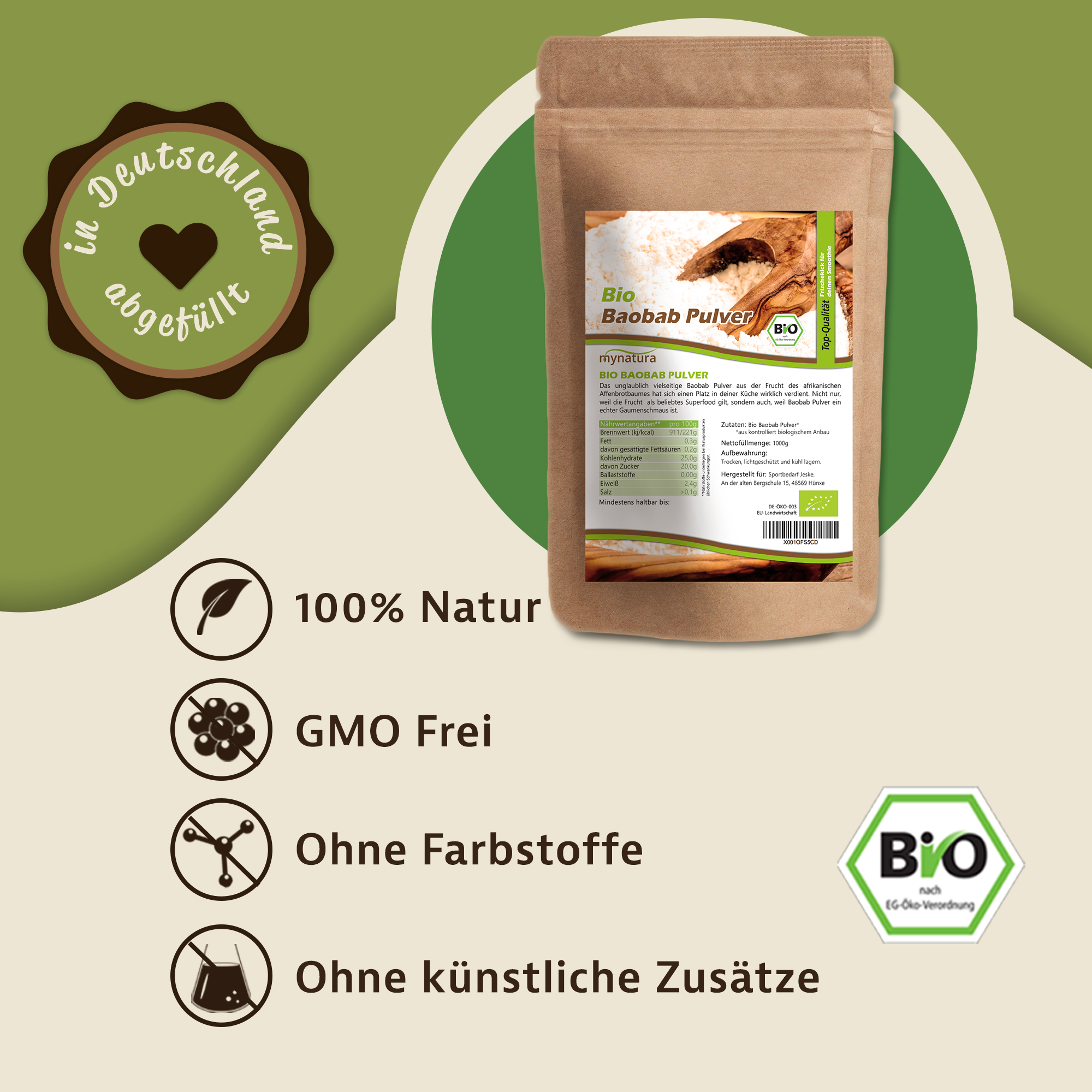 Mynatura Bio Baobab Pulver 1Kg Mynatura Bio Baobab Pulver 1Kg