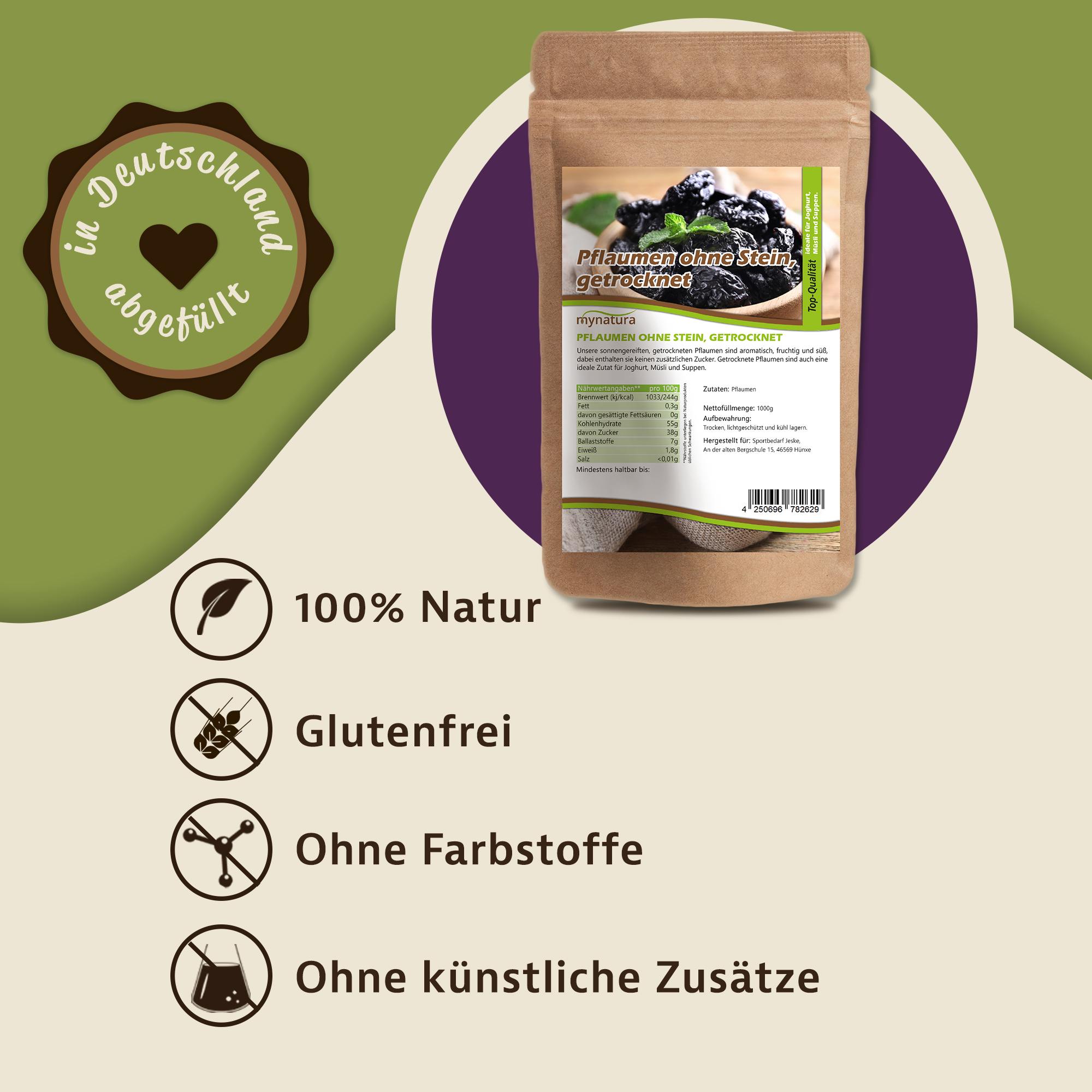 Getrocknete Pflaumen in Premiumqualität – natürliche Süße und ballaststoffreiche Frucht von Mynatura