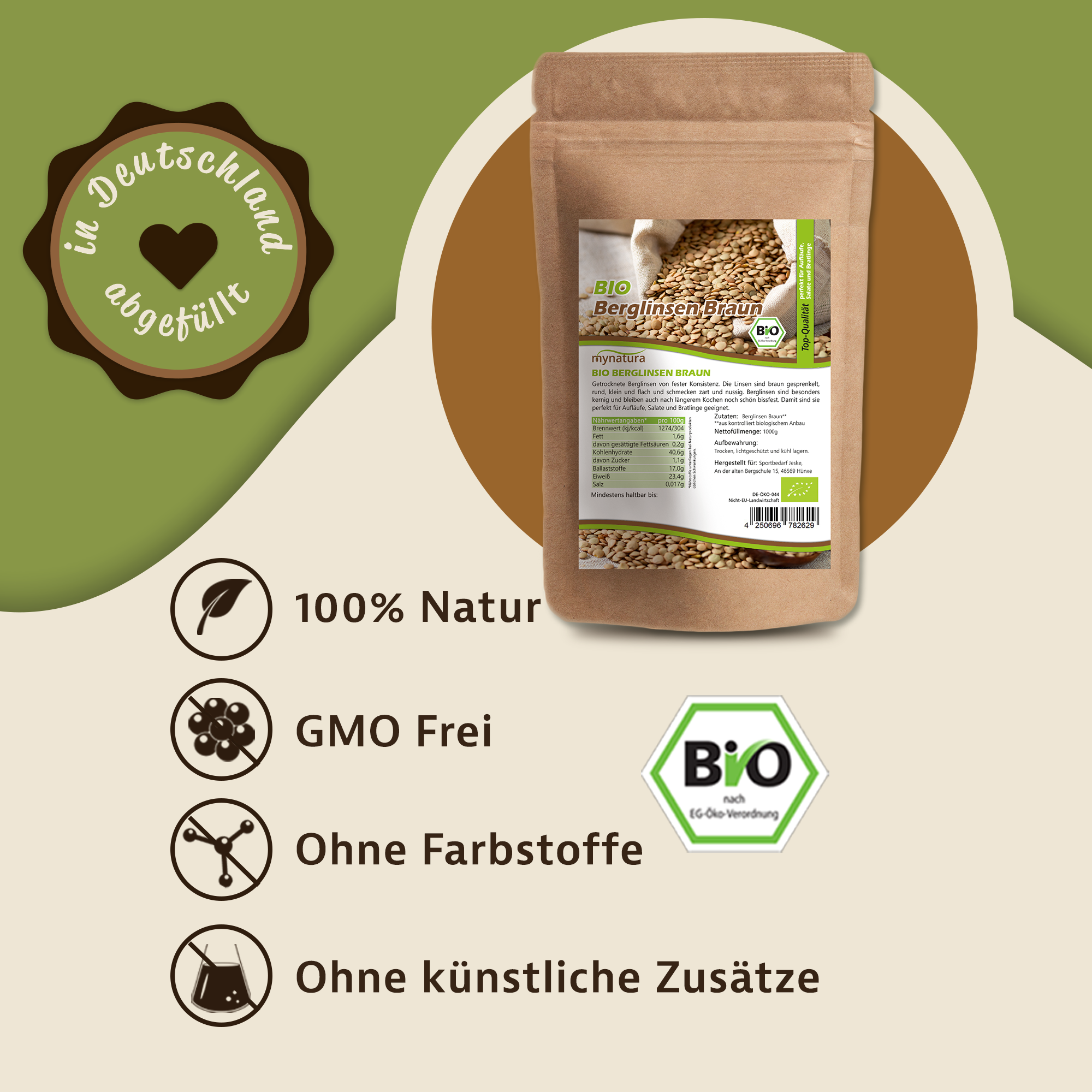 Mynatura Bio Berglinsen braun Mynatura Bio Berglinsen braun