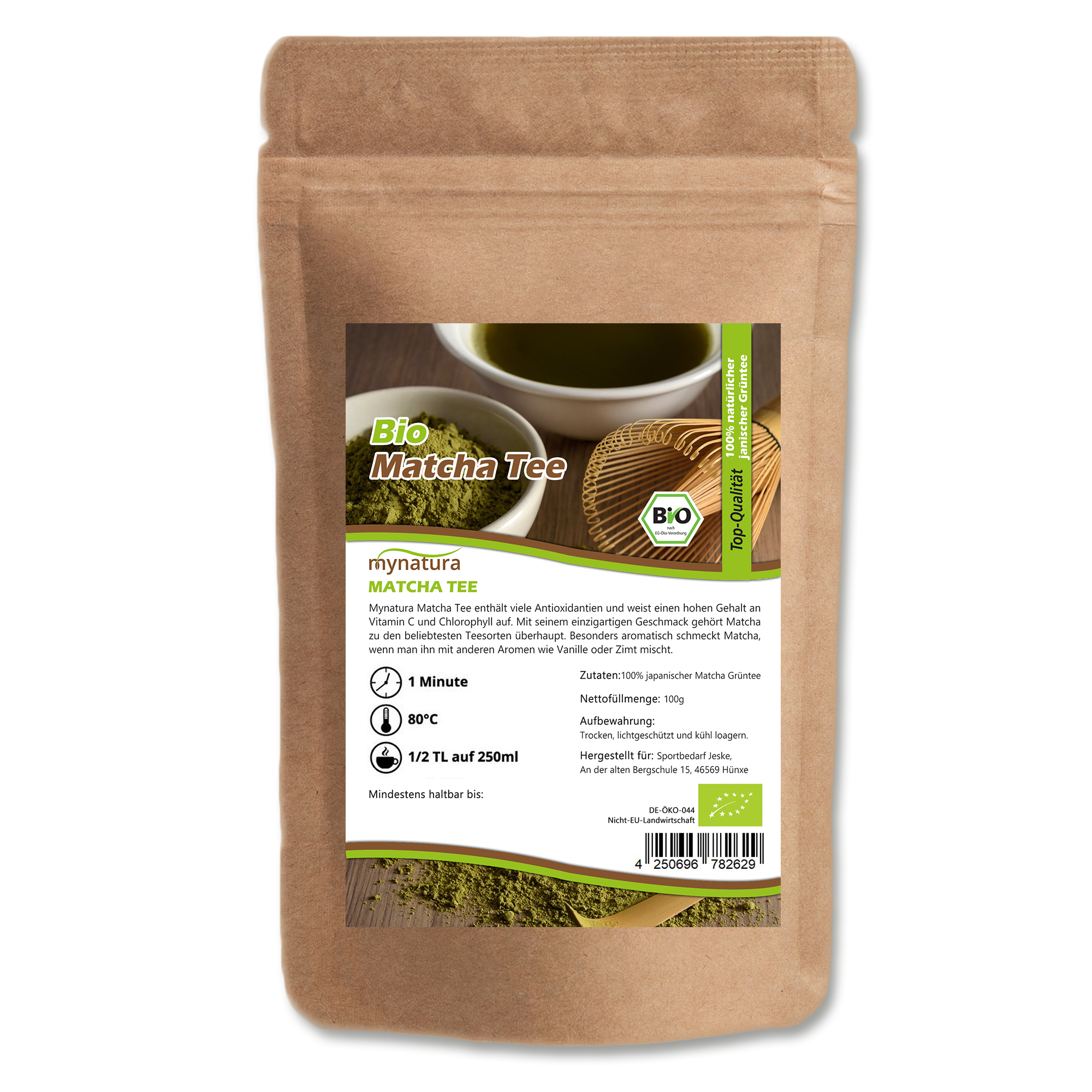 Mynatura Bio Matcha Tee  Pulver im Beutel 0,1Kg