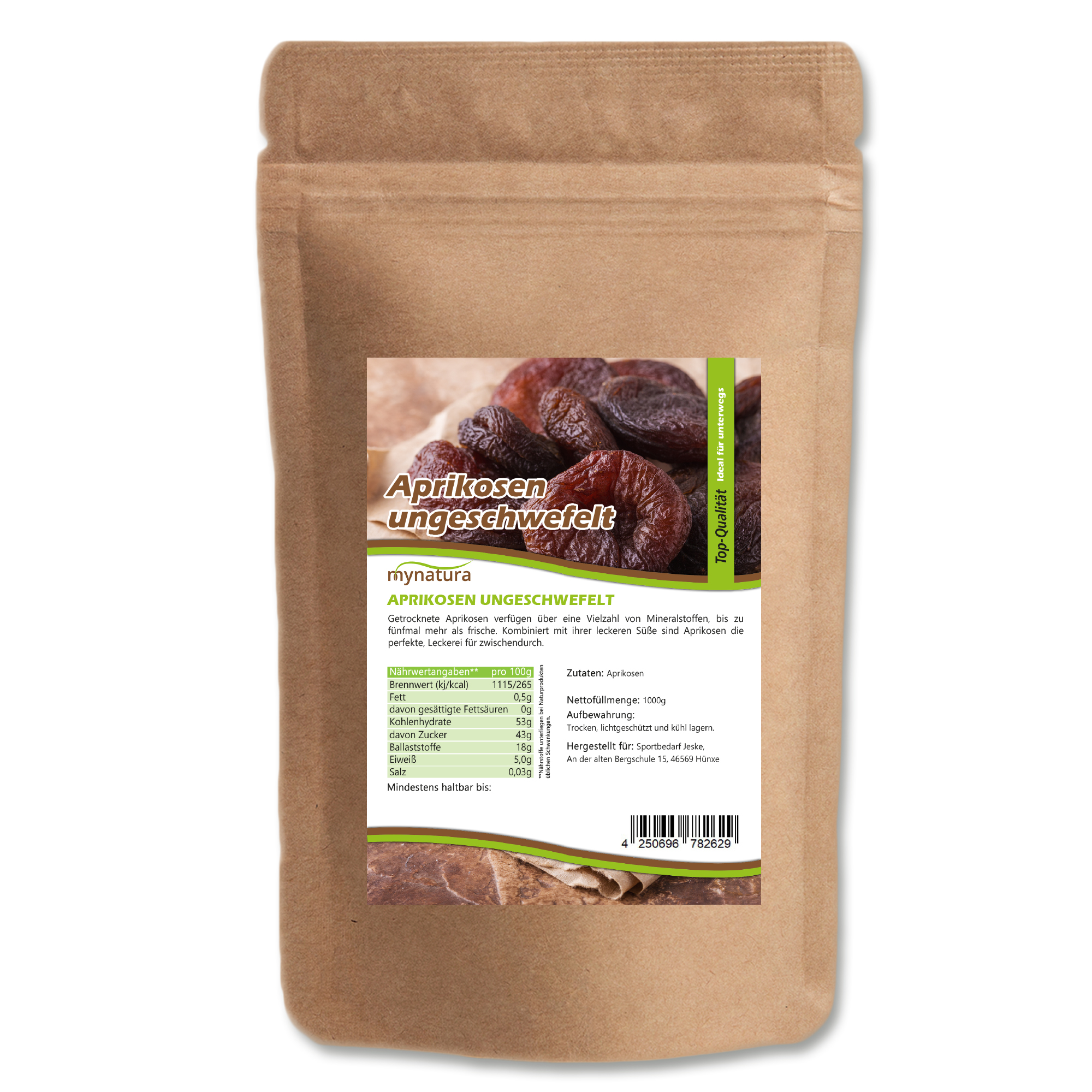 Mynatura Aprikosen – getrocknete ungeschwefelt I Trockenobst 1Kg