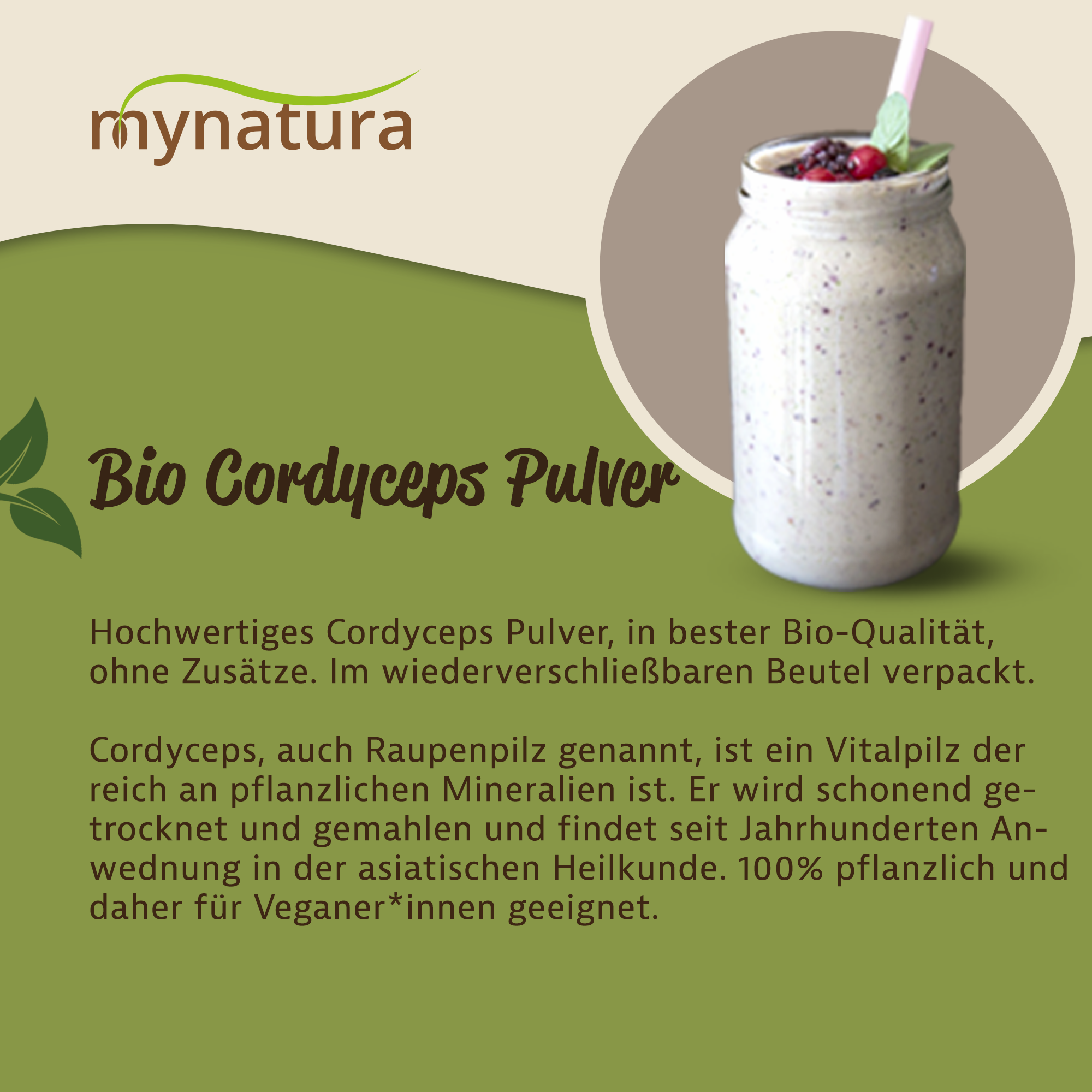 Mynatura Bio Cordyceps Pilzpulver – Pflanzliches Superfood in Bio-Qualität | Vielseitig & Mineralstoffreich 0,2Kg Mynatura Bio Cordyceps Pilzpulver – Pflanzliches Superfood in Bio-Qualität | Vielseitig & Mineralstoffreich 0,2Kg