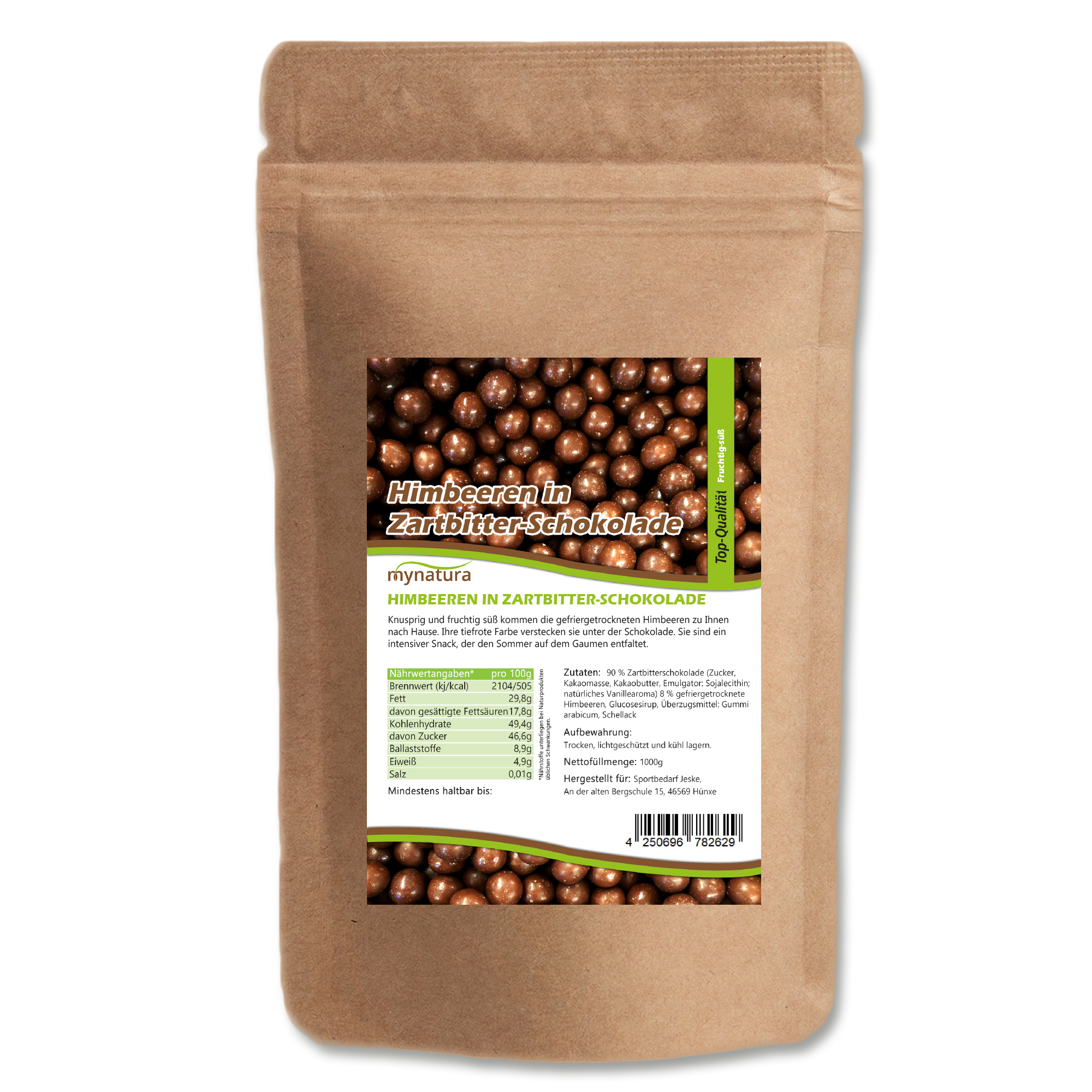 Mynatura Himbeeren in Zartbitterschokolade 1Kg