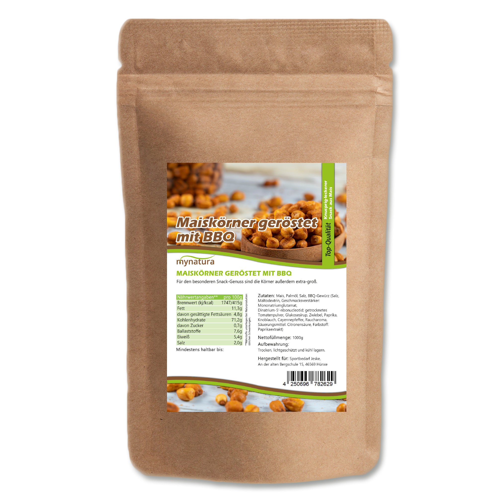 Geröstete BBQ-Maiskörner – Würziger Knabber-Snack aus Mais mit BBQ-Gewürz und Salz 1kg Geröstete BBQ-Maiskörner – Würziger Knabber-Snack aus Mais mit BBQ-Gewürz und Salz 1kg