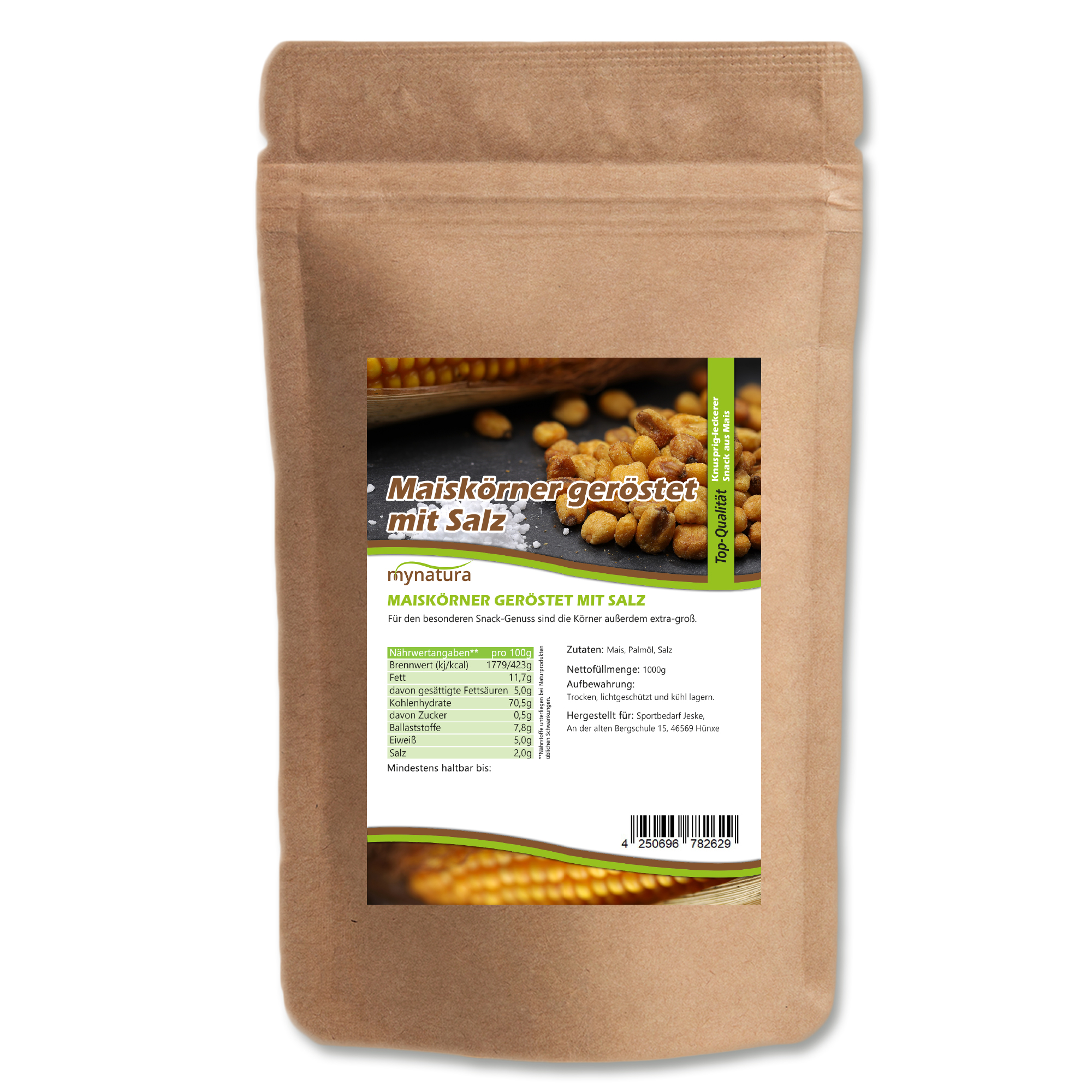 Geröstete Maiskörner mit Salz – Knuspriger Snack in Mynatura Qualität Geröstete Maiskörner mit Salz – Knuspriger Snack in Mynatura Qualität