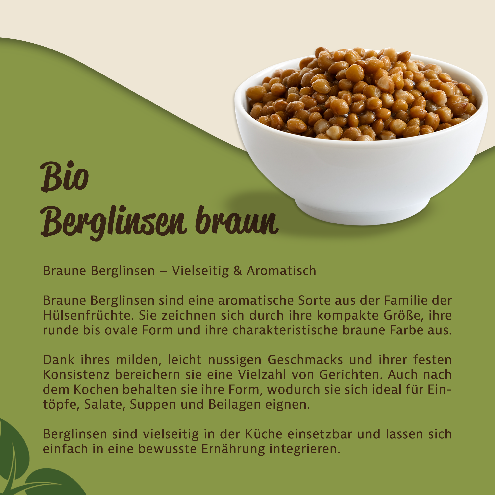 Mynatura Bio Berglinsen braun Mynatura Bio Berglinsen braun