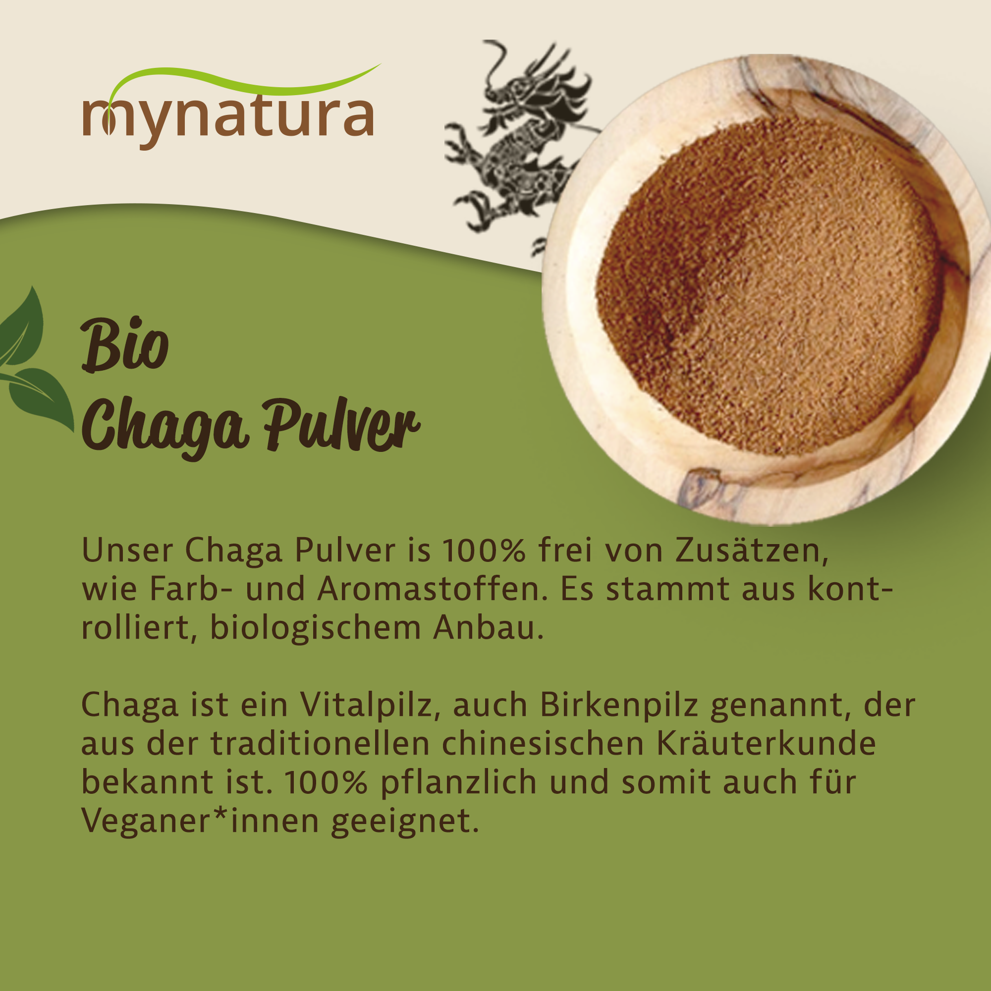 Mynatura Bio Chagapulver  Vitalpilz Chaga 0,1Kg