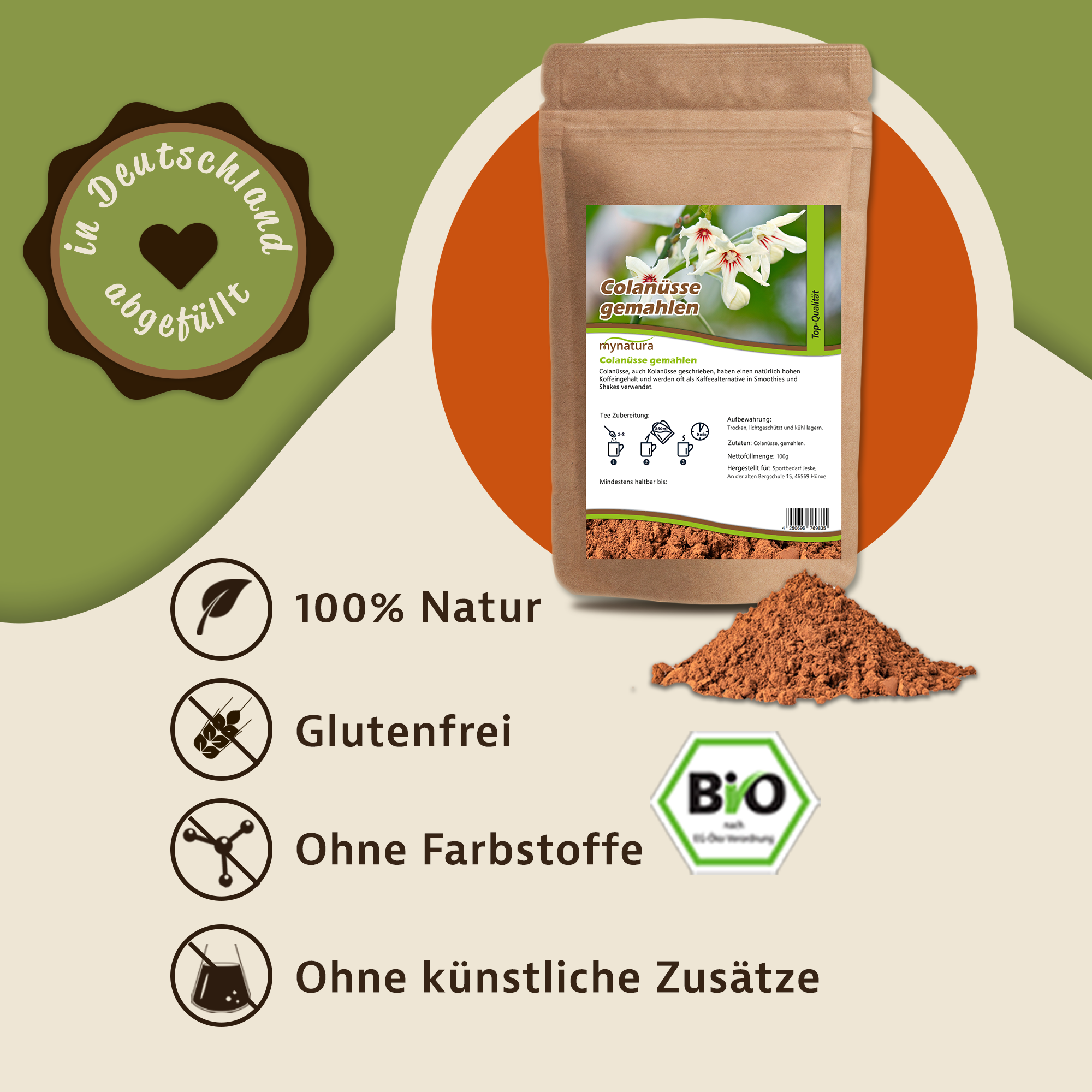 Mynatura Colanüsse gemahlen – 100% natürlich | Vegane Küche | Superfood für vielseitige Rezepte 250g Mynatura Colanüsse gemahlen – 100% natürlich | Vegane Küche | Superfood für vielseitige Rezepte 250g