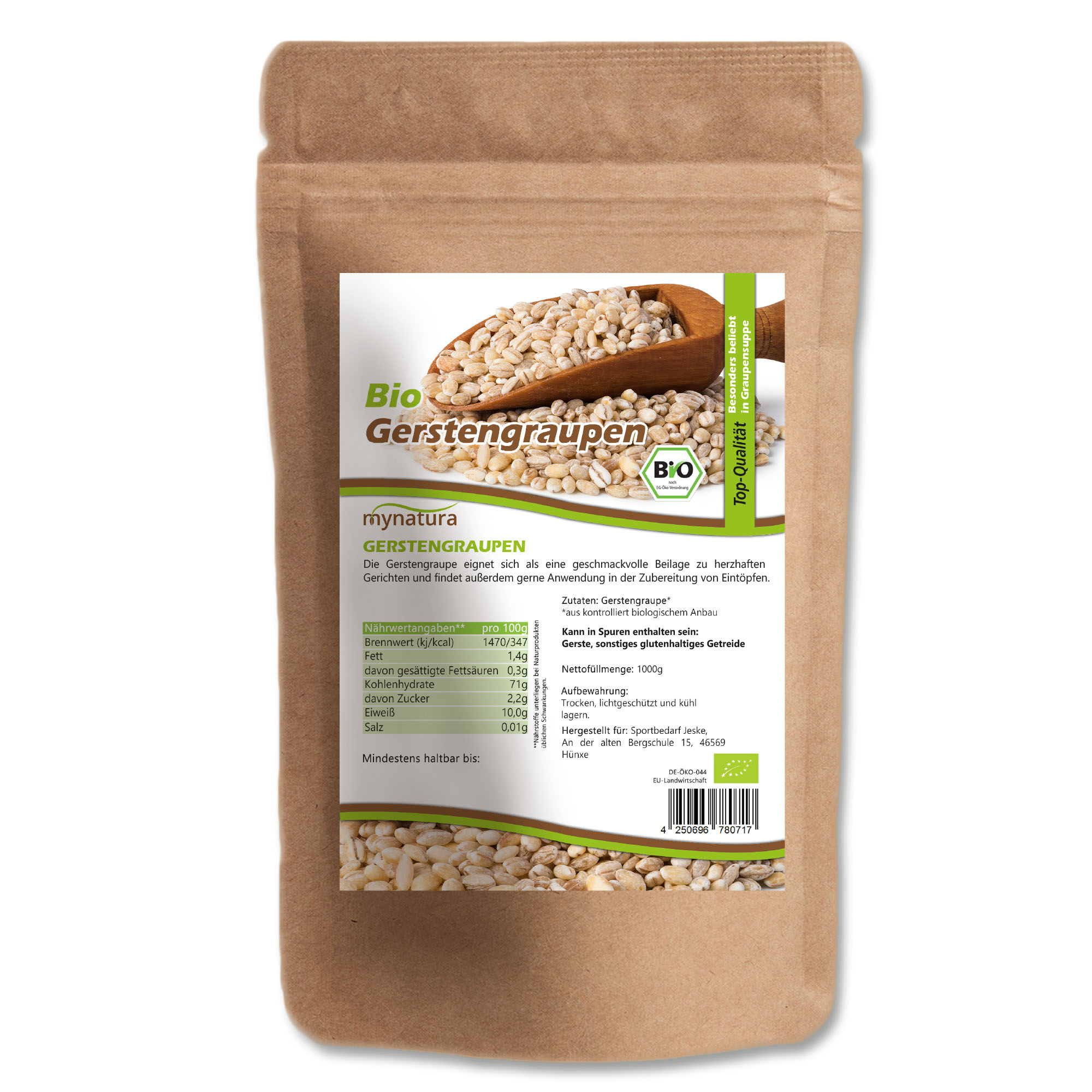 Bio Gerstengraupen von Mynatura – Vielseitige Getreidealternative für Suppen, Salate und Beilagen 1Kg Bio Gerstengraupen von Mynatura – Vielseitige Getreidealternative für Suppen, Salate und Beilagen 1Kg