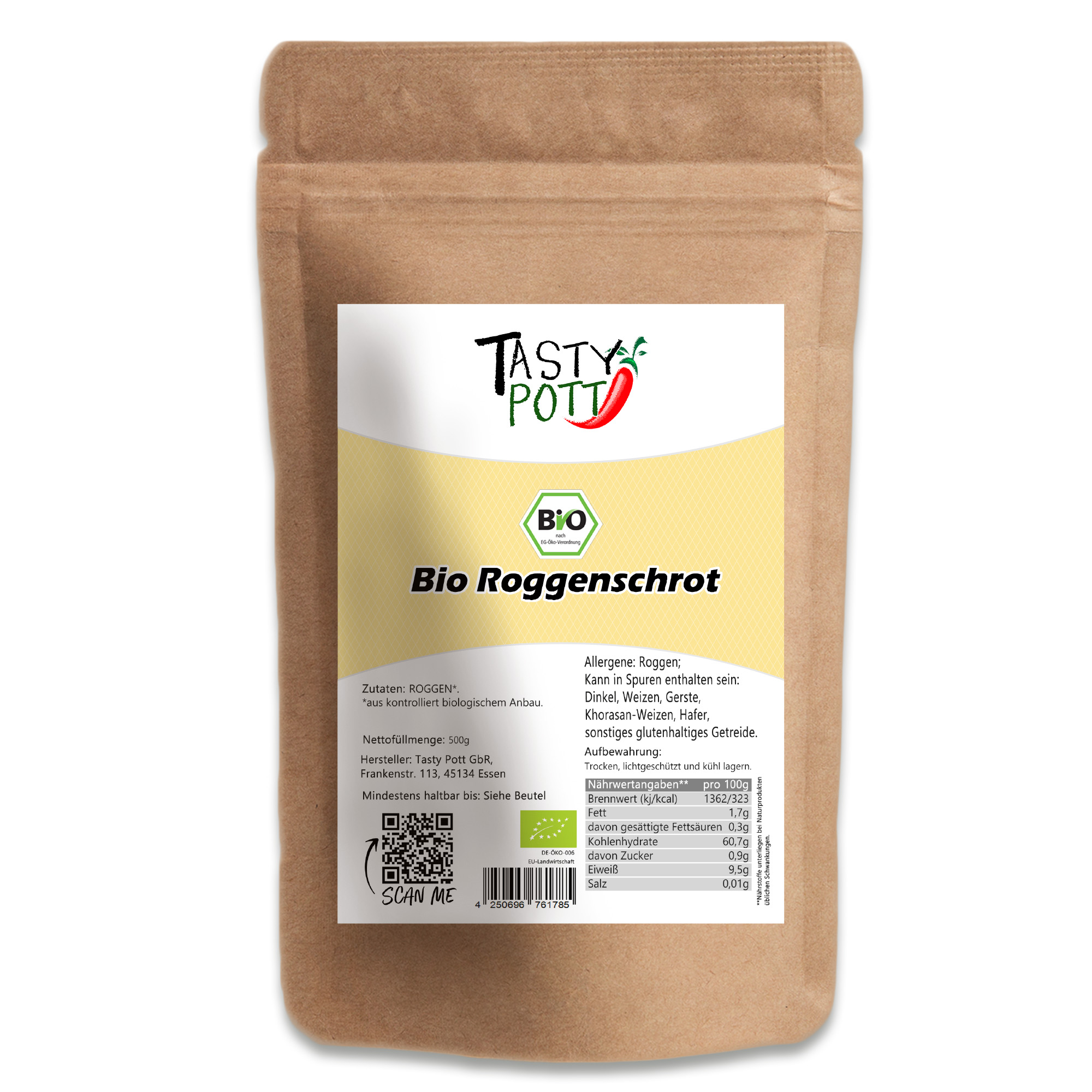 Bio Roggenschrot aus Deutschland – natürlich, vielseitig & hochwertig | Tasty Pott 1000g Bio Roggenschrot aus Deutschland – natürlich, vielseitig & hochwertig | Tasty Pott 1000g