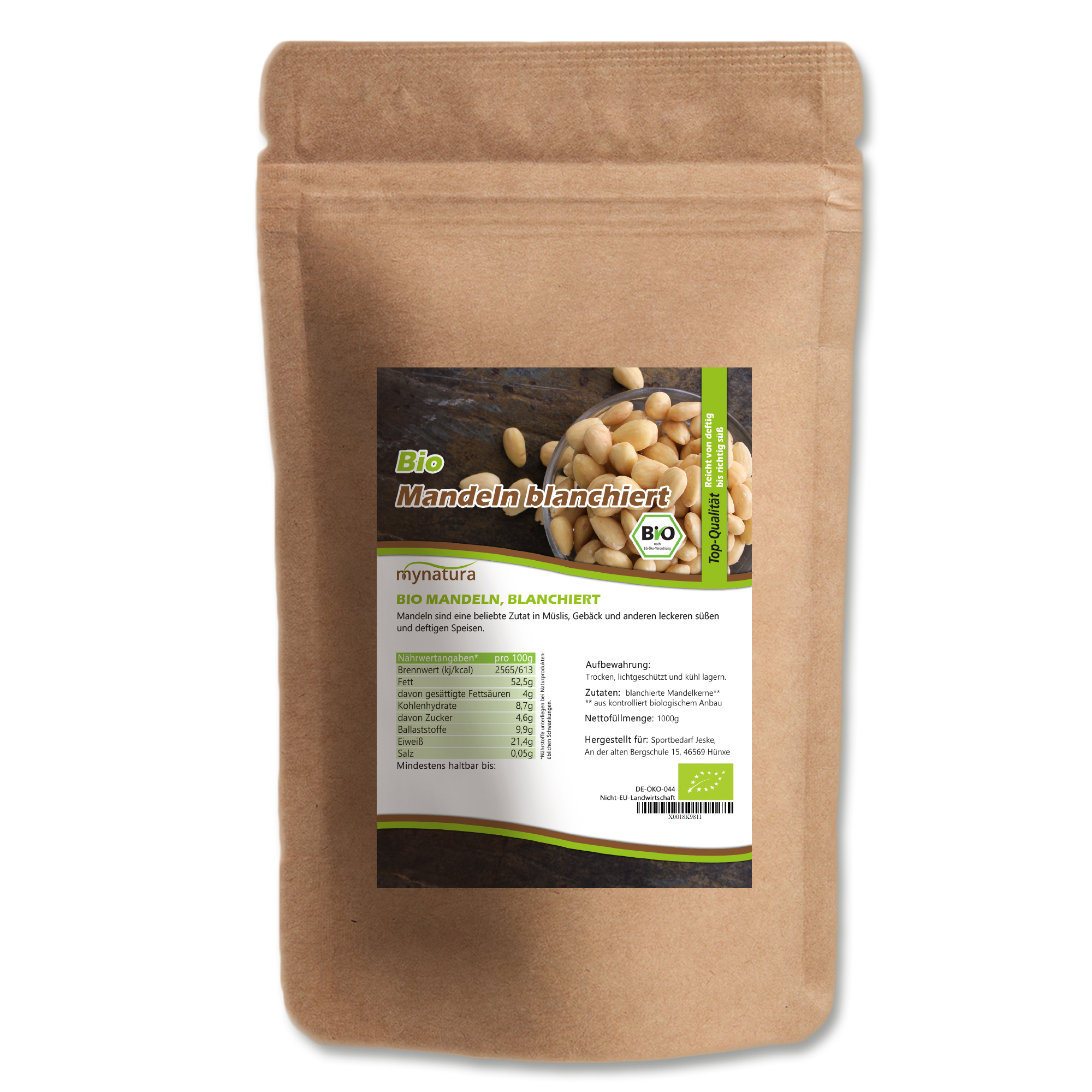 Mynatura Bio Mandeln, blanchiert 1Kg