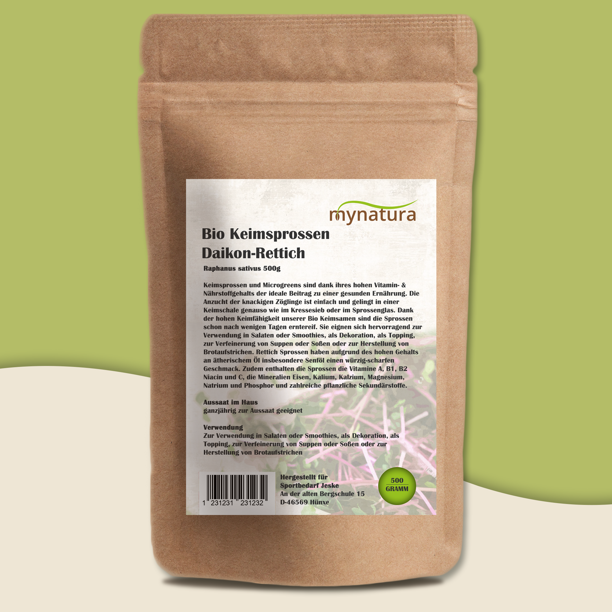 Mynatura Bio Daikon-Rettich Keimsprossen Gemüse (500g) Mynatura Bio Daikon-Rettich Keimsprossen Gemüse (500g)