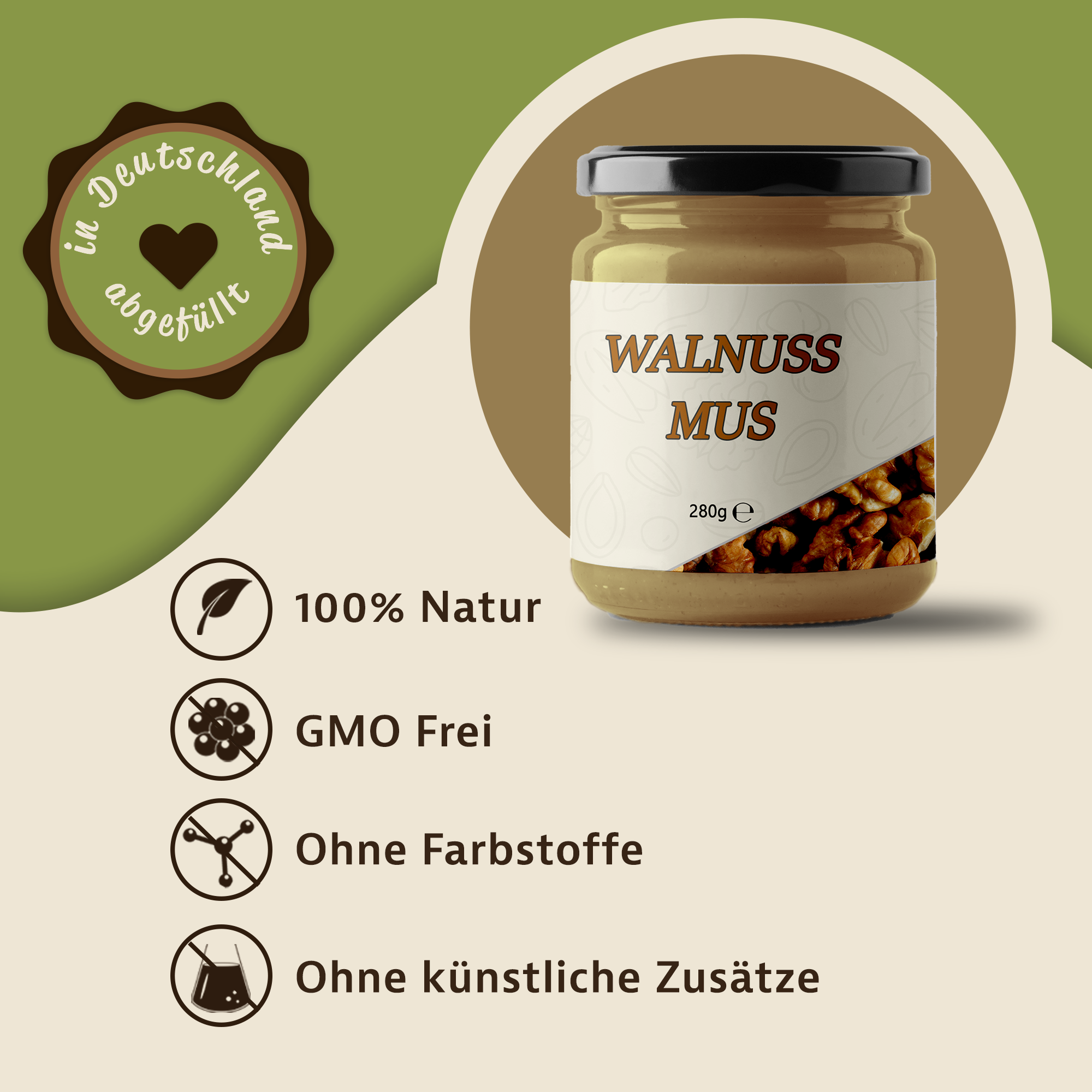 Walnussmus in Bioqualität – 100 % natürliche Walnüsse, cremig & vielseitig verwendbar 0,28Kg Walnussmus in Bioqualität – 100 % natürliche Walnüsse, cremig & vielseitig verwendbar 0,28Kg
