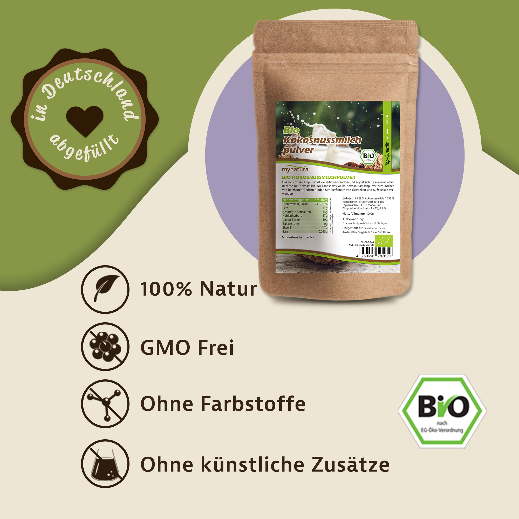 Mynatura Bio Kokosmilchpulver Kokosmilch (1000g) Mynatura Bio Kokosmilchpulver Kokosmilch (1000g)