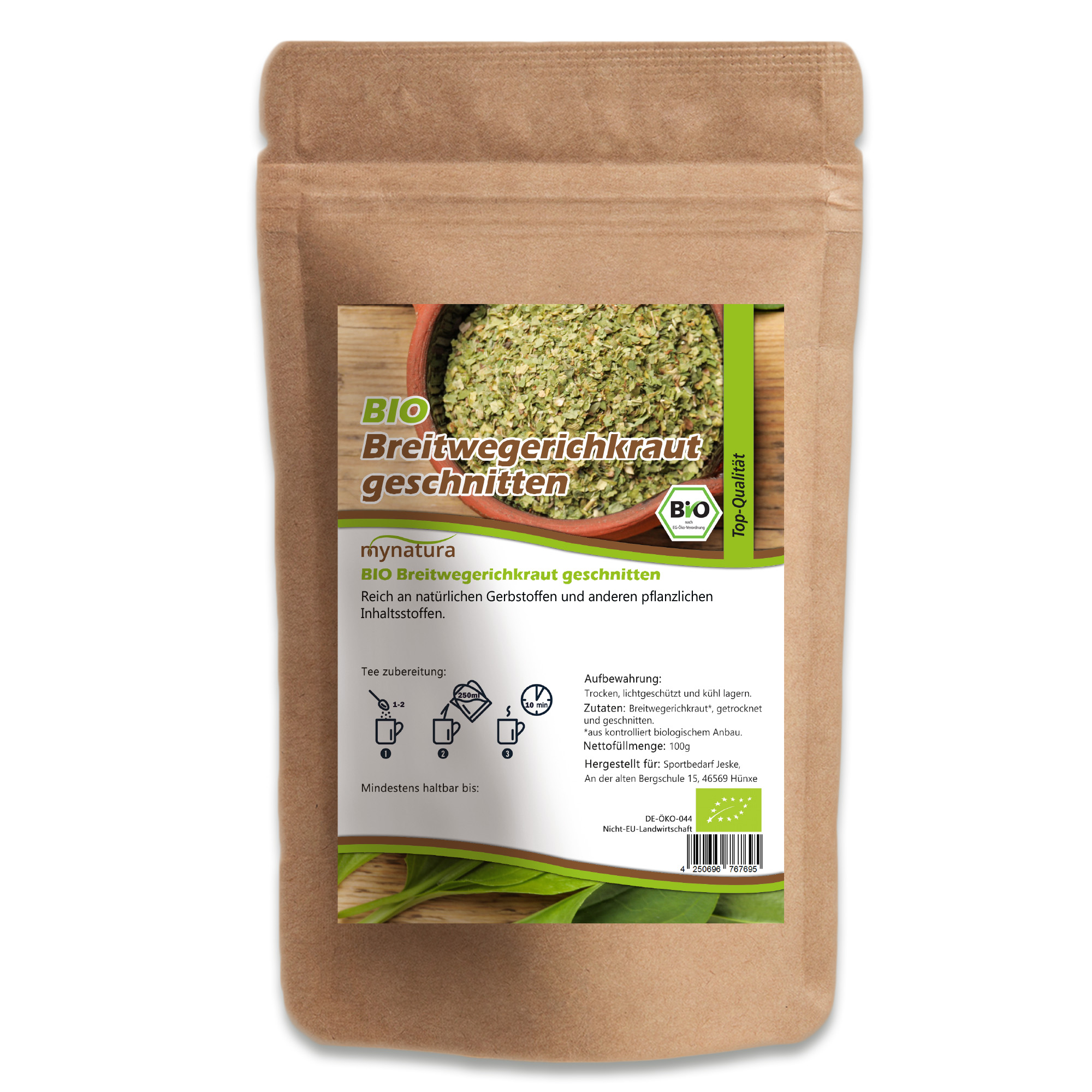 Getrocknetes und geschnittenes Breitwegerichkraut von Mynatura – naturbelassenes Kraut für Tees und Aufgüsse 250g Getrocknetes und geschnittenes Breitwegerichkraut von Mynatura – naturbelassenes Kraut für Tees und Aufgüsse 250g