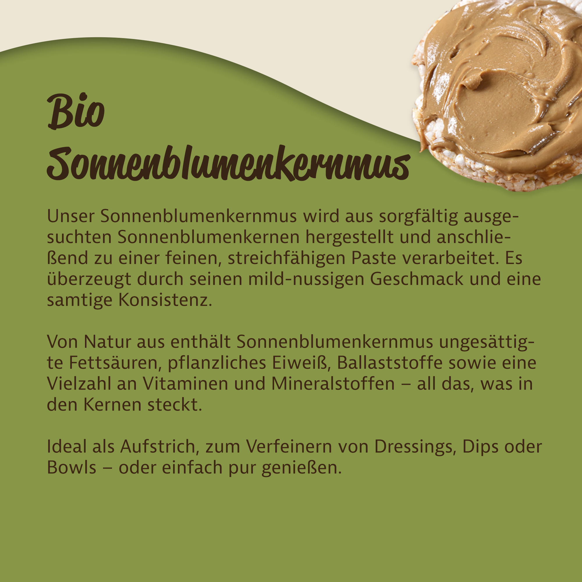 Cremiges Sonnenblumenkernmus in Bio-Qualität – natürlich, vielseitig & aromatisch 2x0,5Kg Cremiges Sonnenblumenkernmus in Bio-Qualität – natürlich, vielseitig & aromatisch 2x0,5Kg
