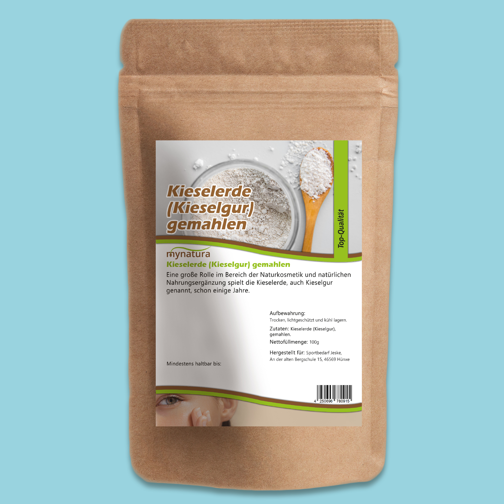 Kieselgur (Diatomeenerde) von Mynatura – natürliches Gesteinsmehl für vielseitige Anwendungen 100g