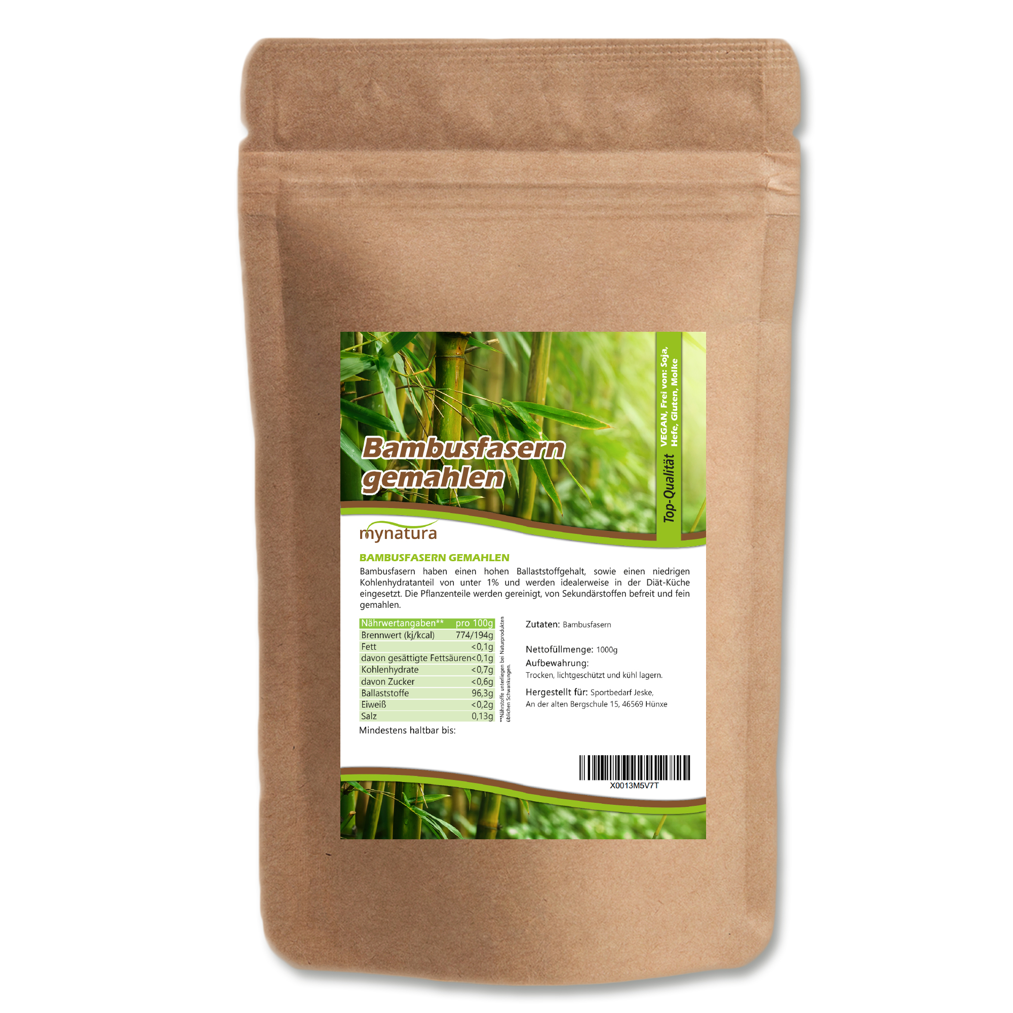 Mynatura Bambusfasern, gemahlen 1Kg