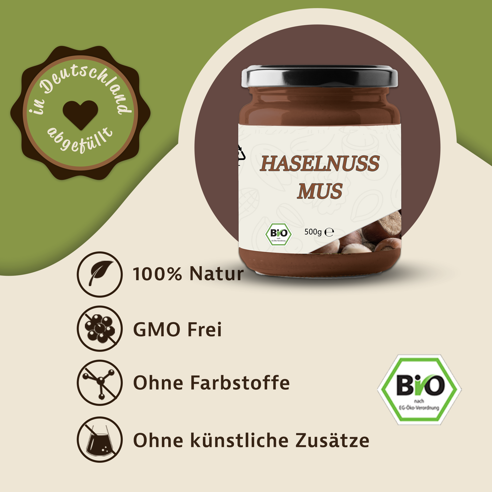 Mynatura Bio Haselnussmus 500g