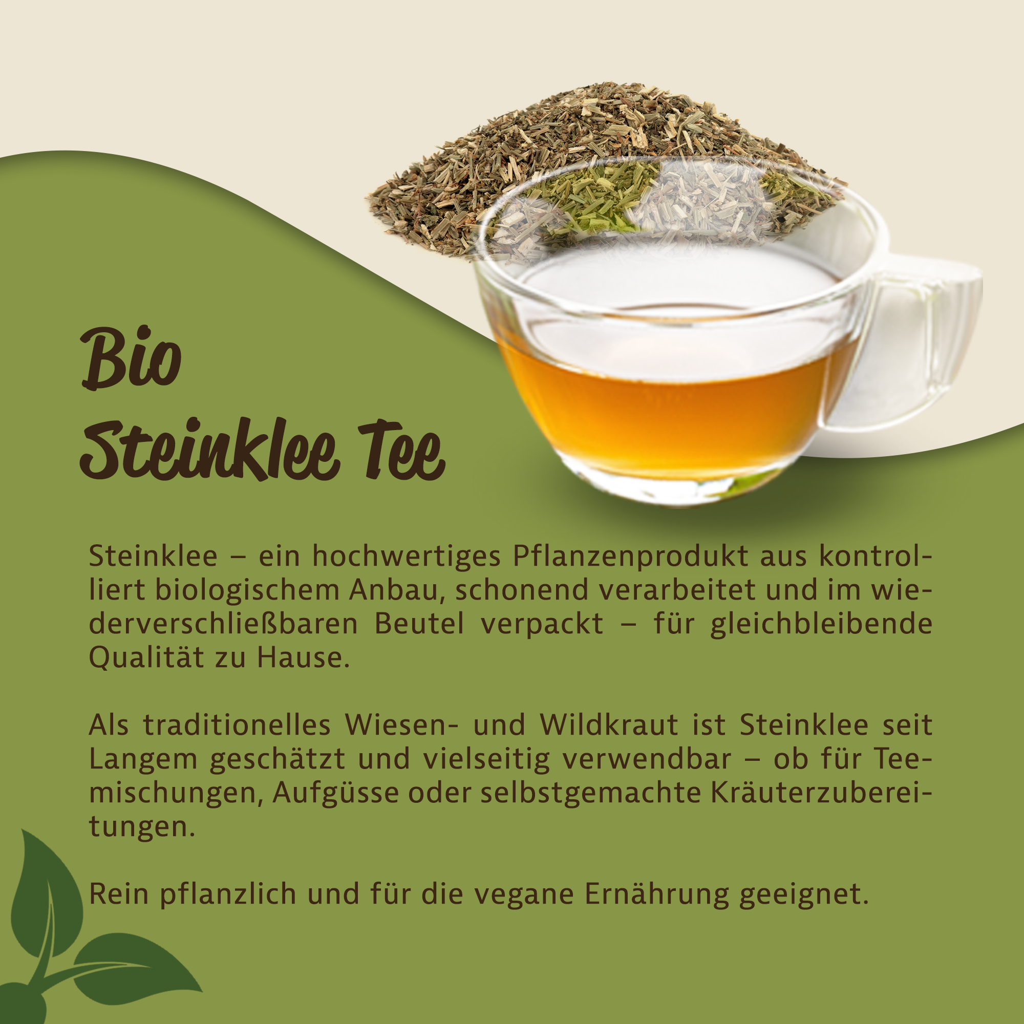 Steinklee-Tee kaufen – Mild aromatischer Kräutertee aus hochwertigen Steinkleeblättern 0,1Kg