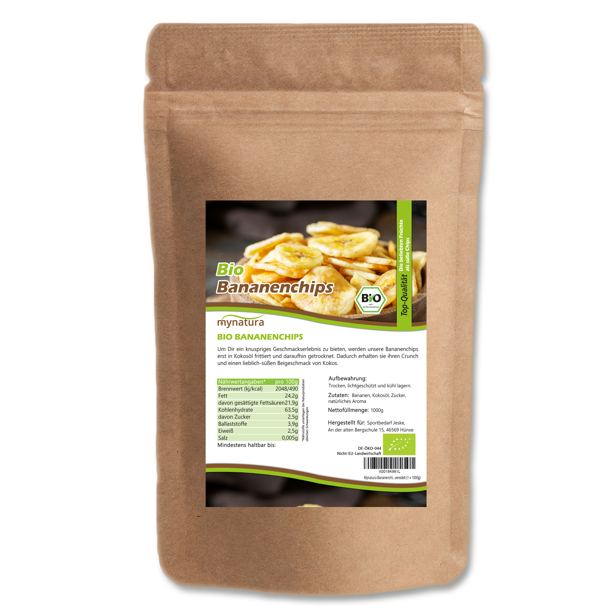 Mynatura Bio Bananenchips 1Kg Mynatura Bio Bananenchips 1Kg