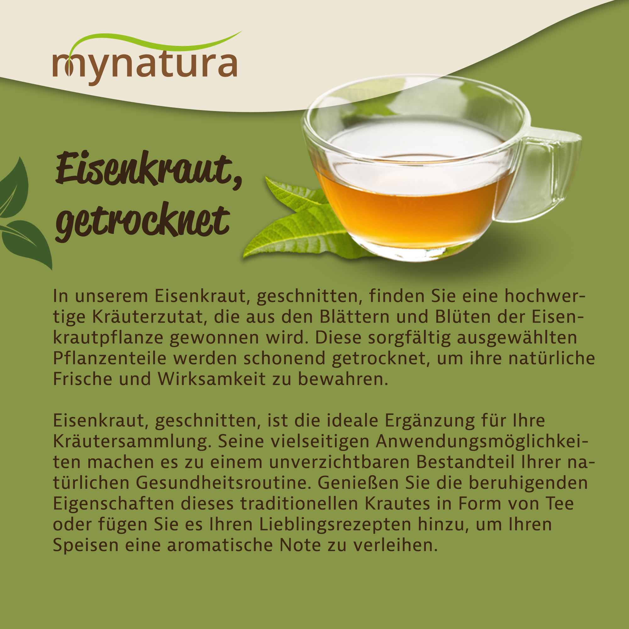 Eisenkraut getrocknet & geschnitten – hochwertige Kräuterqualität für Tee und Küche | Mynatura 250g Eisenkraut getrocknet & geschnitten – hochwertige Kräuterqualität für Tee und Küche | Mynatura 250g