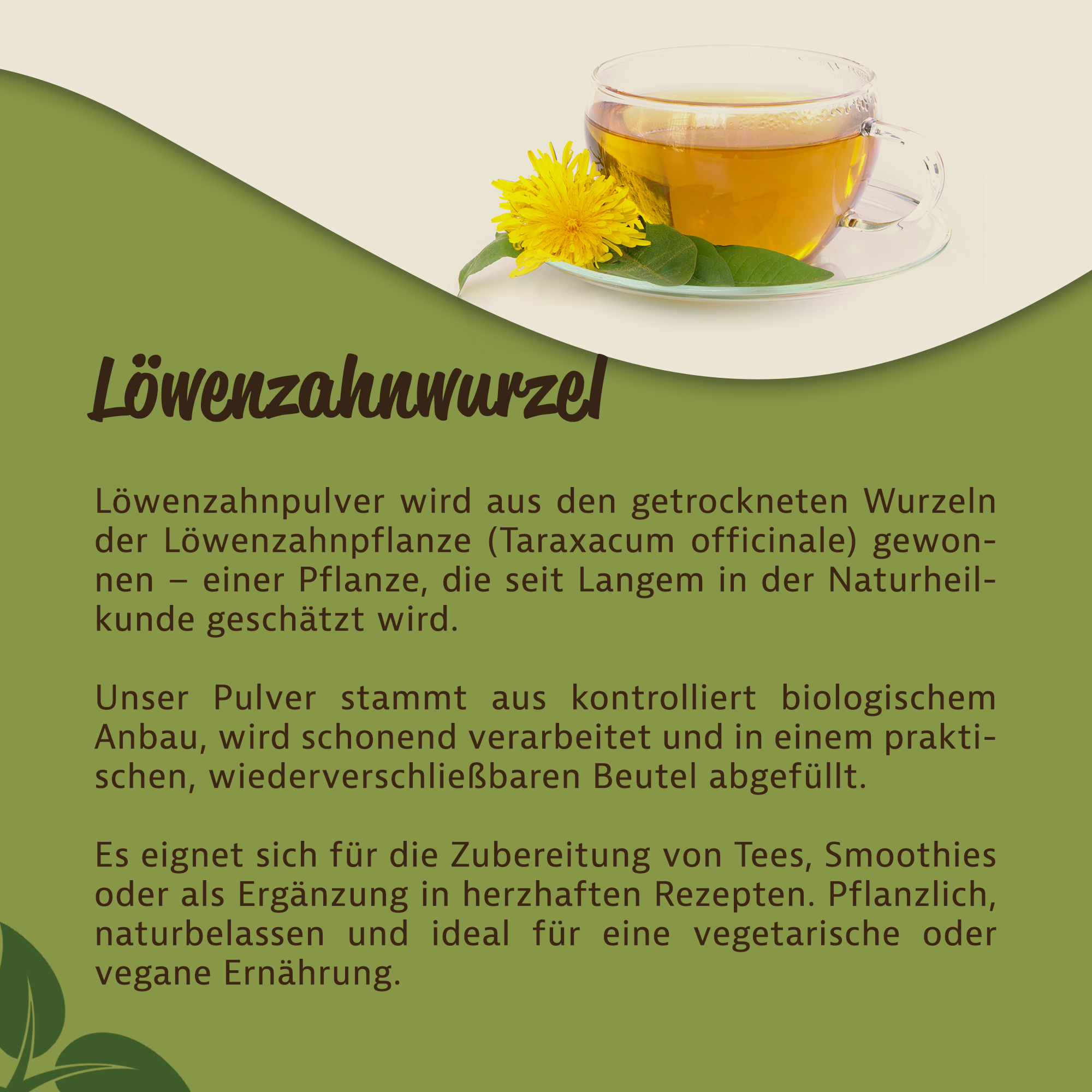 Löwenzahnpulver in Premium-Qualität – Natürliches Pflanzenpulver aus getrockneten Löwenzahnwurzeln 0,2Kg Löwenzahnpulver in Premium-Qualität – Natürliches Pflanzenpulver aus getrockneten Löwenzahnwurzeln 0,2Kg