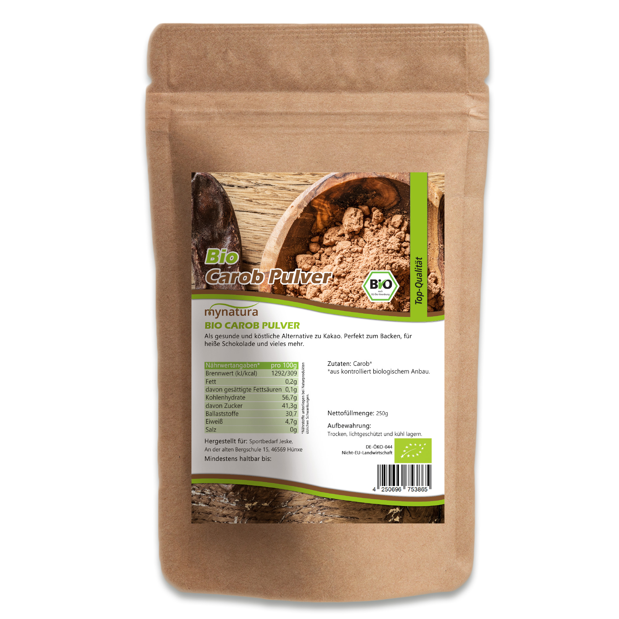 Mynatura Bio Carob Pulver – Natürliche vegane Backzutat mit süßem Aroma aus Bio-Johannisbrot 0,25Kg Mynatura Bio Carob Pulver – Natürliche vegane Backzutat mit süßem Aroma aus Bio-Johannisbrot 0,25Kg
