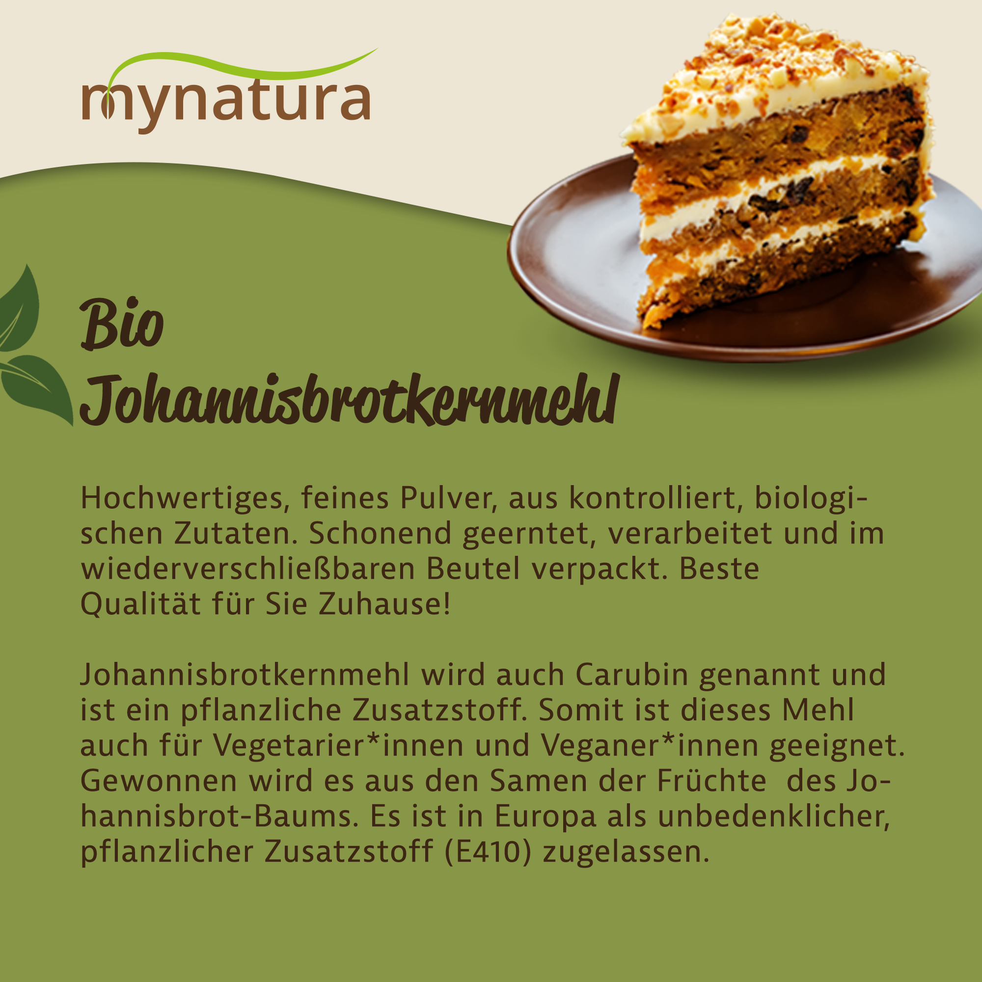 Johannisbrotkernmehl Bio E410 – Natürliches, glutenfreies Verdickungsmittel | Mynatura 0,1Kg Johannisbrotkernmehl Bio E410 – Natürliches, glutenfreies Verdickungsmittel | Mynatura 0,1Kg