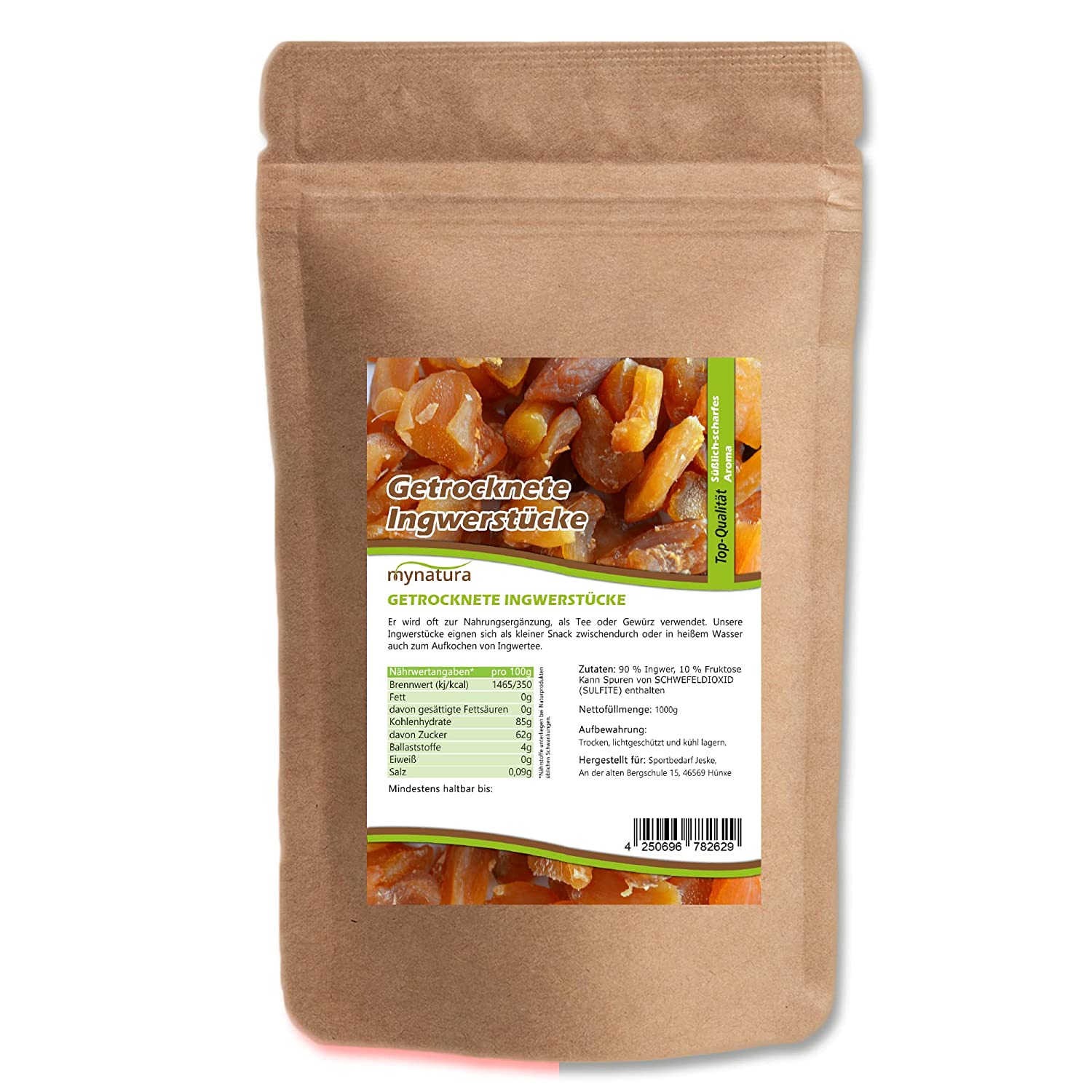 Mynatura getrockneter Ingwer 1Kg