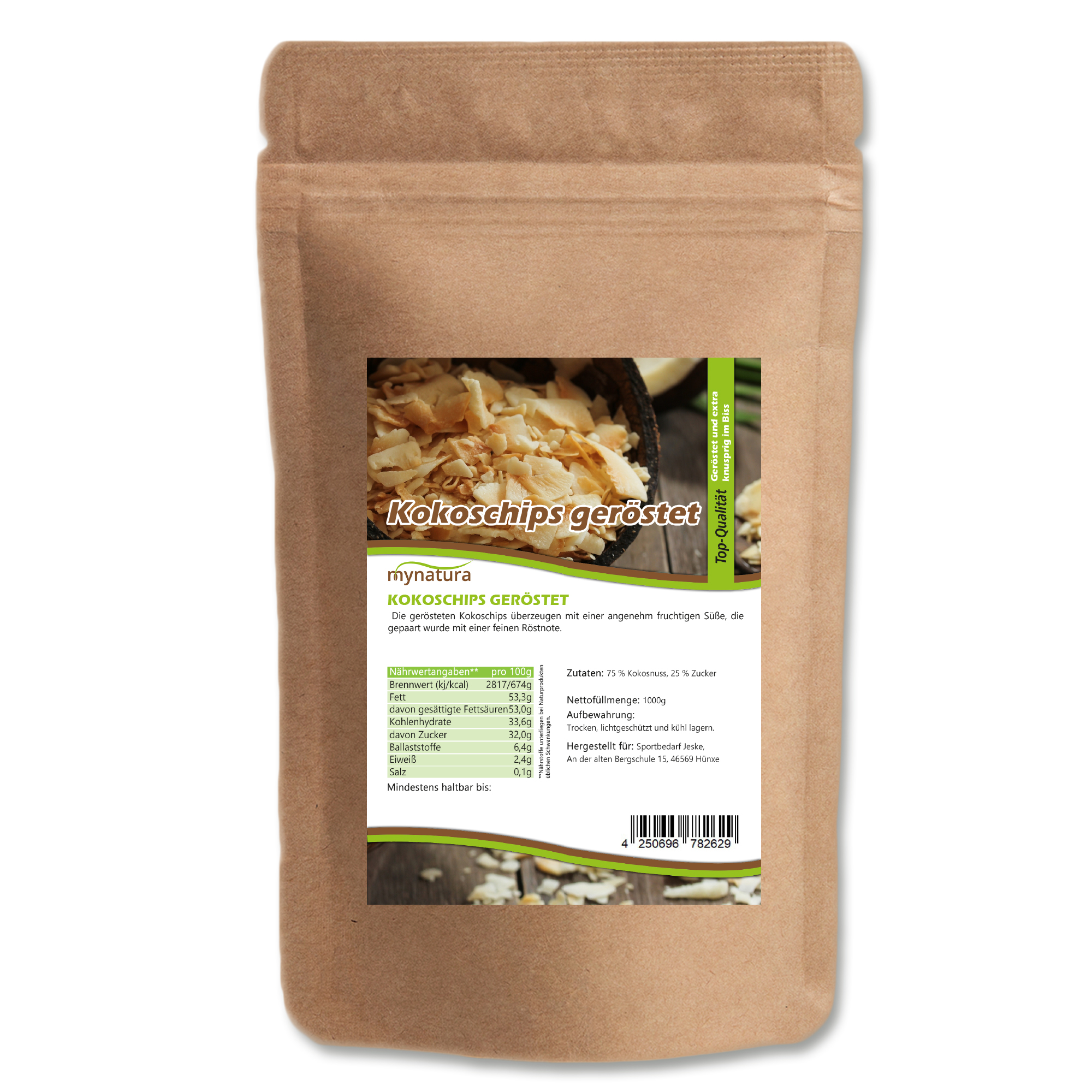 Geröstete Kokoschips von Mynatura – Knuspriger Bio‑Snack aus 100 % Kokosnuss