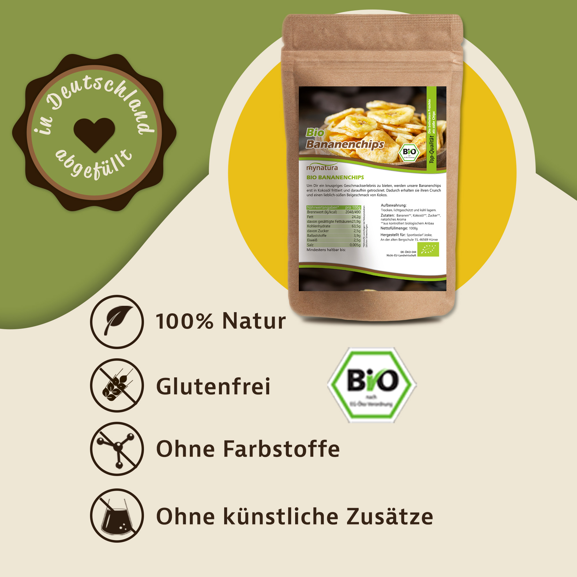 Mynatura Bio Bananenchips 1Kg Mynatura Bio Bananenchips 1Kg
