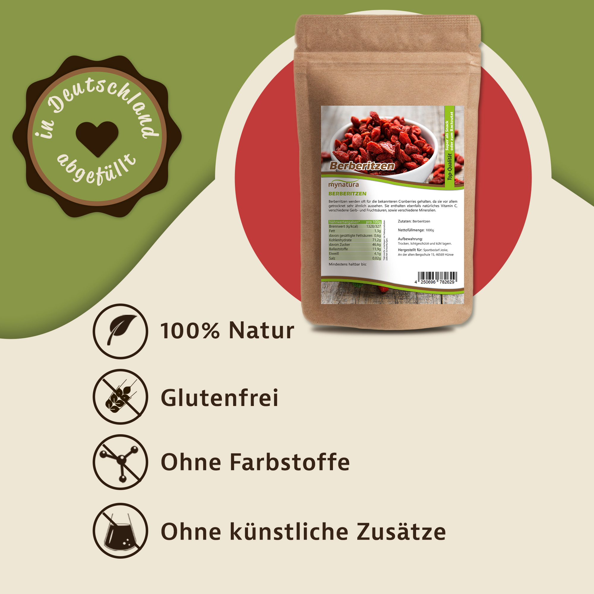 Mynatura Berberitzen getrocknet 1Kg