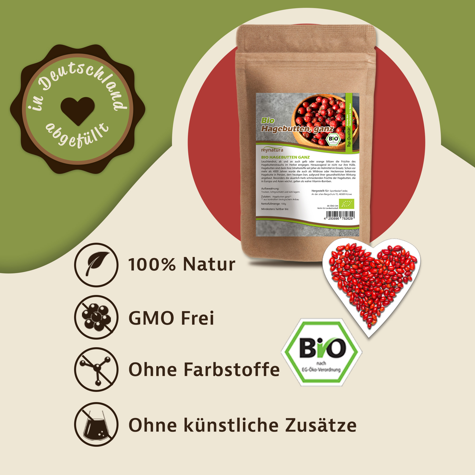Mynatura Bio Hagebutten ganz getrocknet Mynatura Bio Hagebutten ganz getrocknet