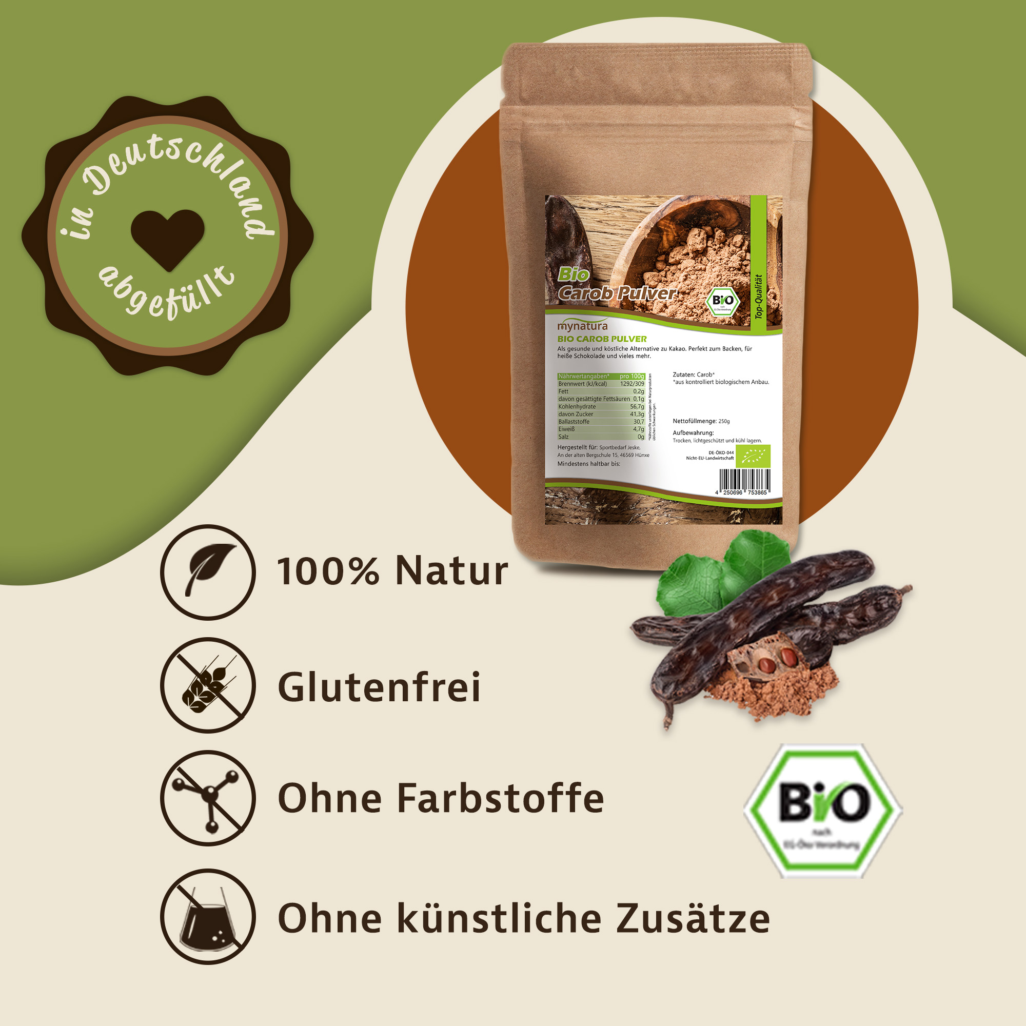 Mynatura Bio Carob Pulver 1000g