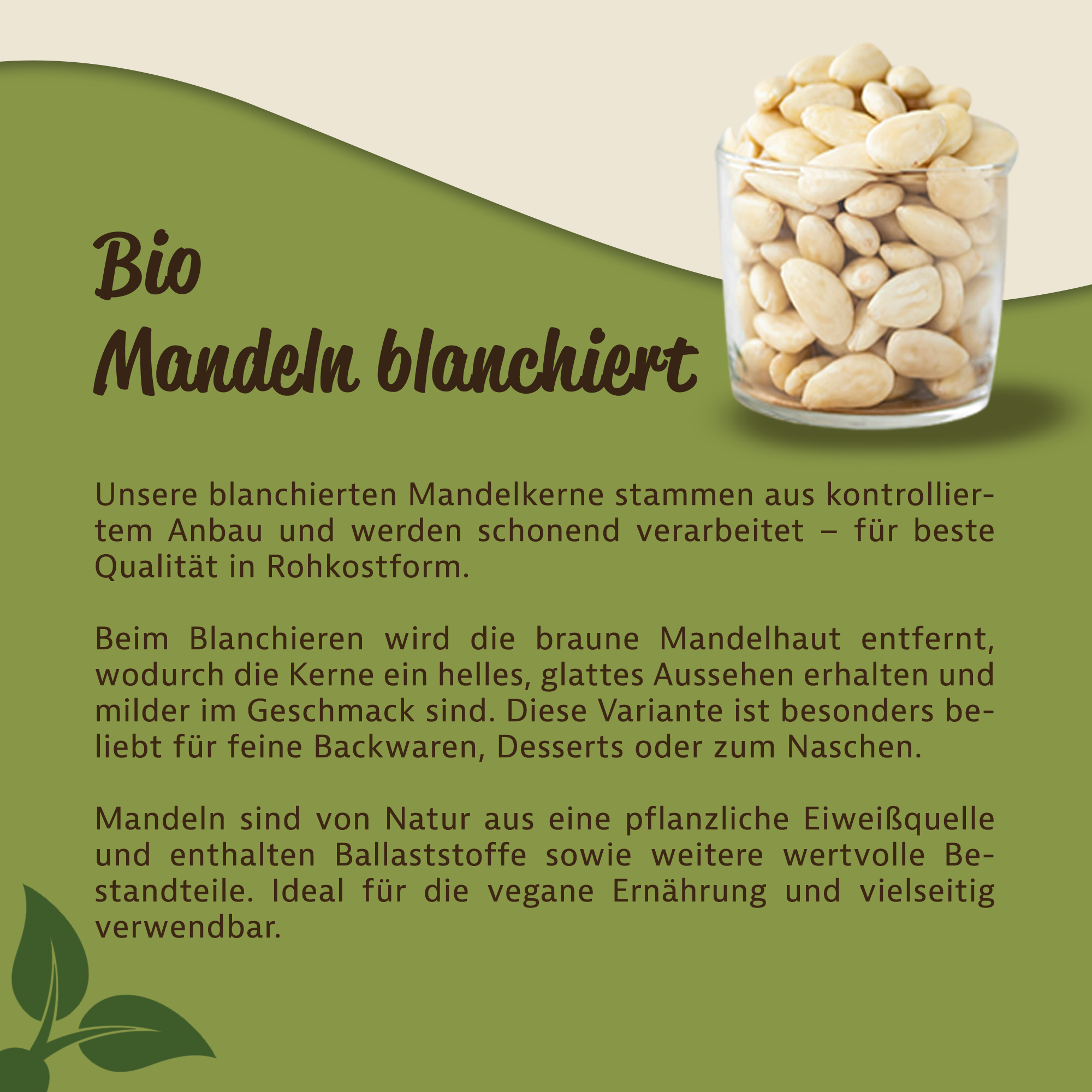 Mynatura Bio Mandeln, blanchiert 1Kg