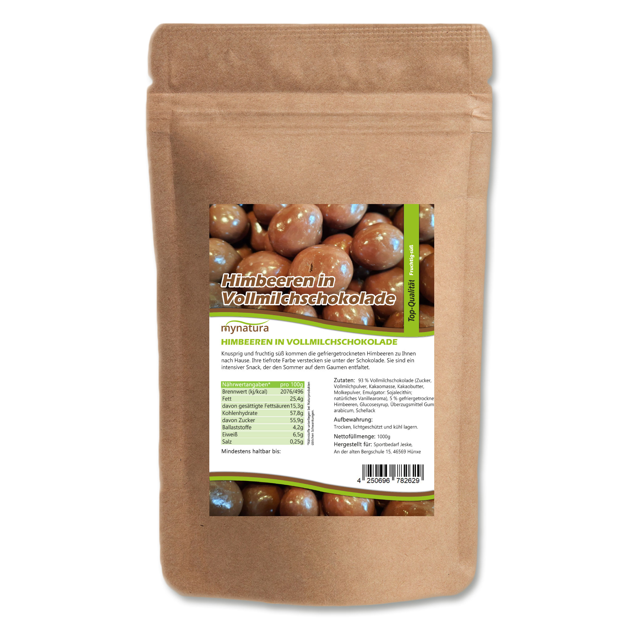 Mynatura Himbeeren in Vollmilchschokolade 1Kg