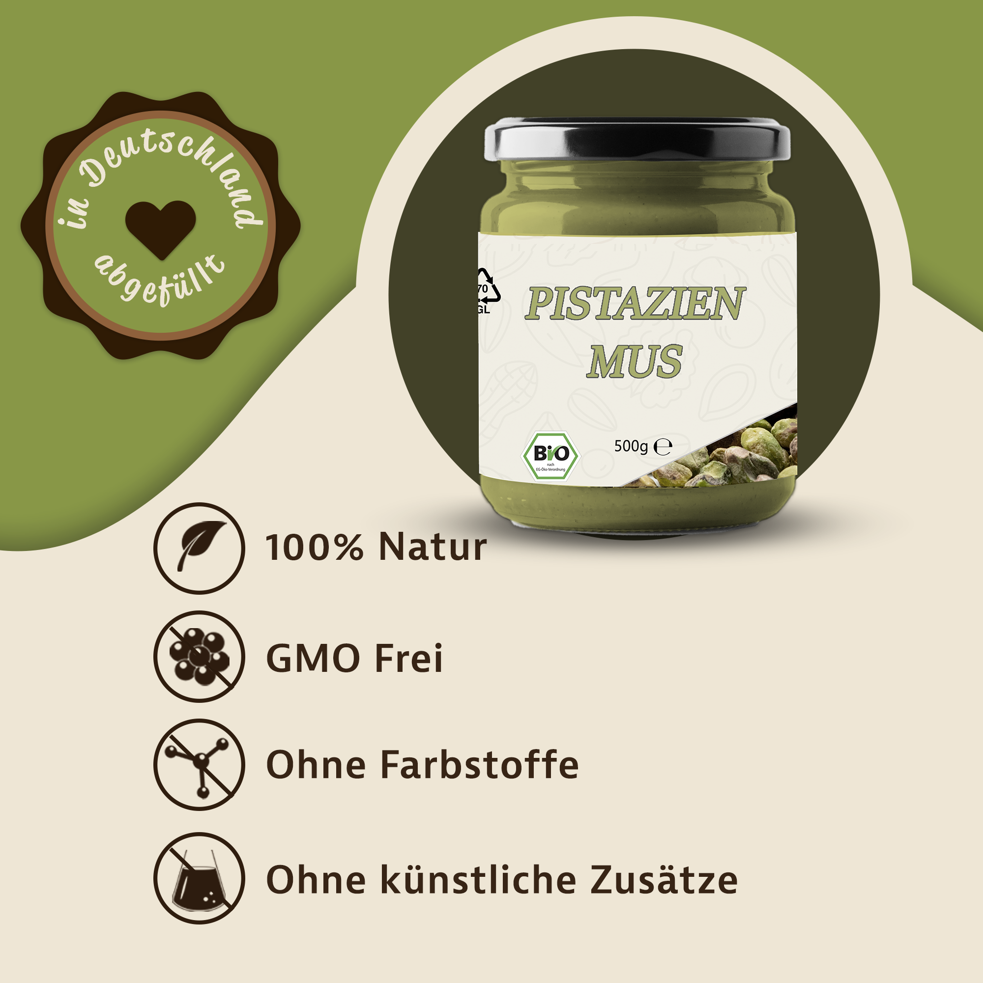 Pistazienmus in Bio-Qualität – 100 % natürliche Pistazienpaste ohne Zusätze | Mynatura Pistazienmus in Bio-Qualität – 100 % natürliche Pistazienpaste ohne Zusätze | Mynatura