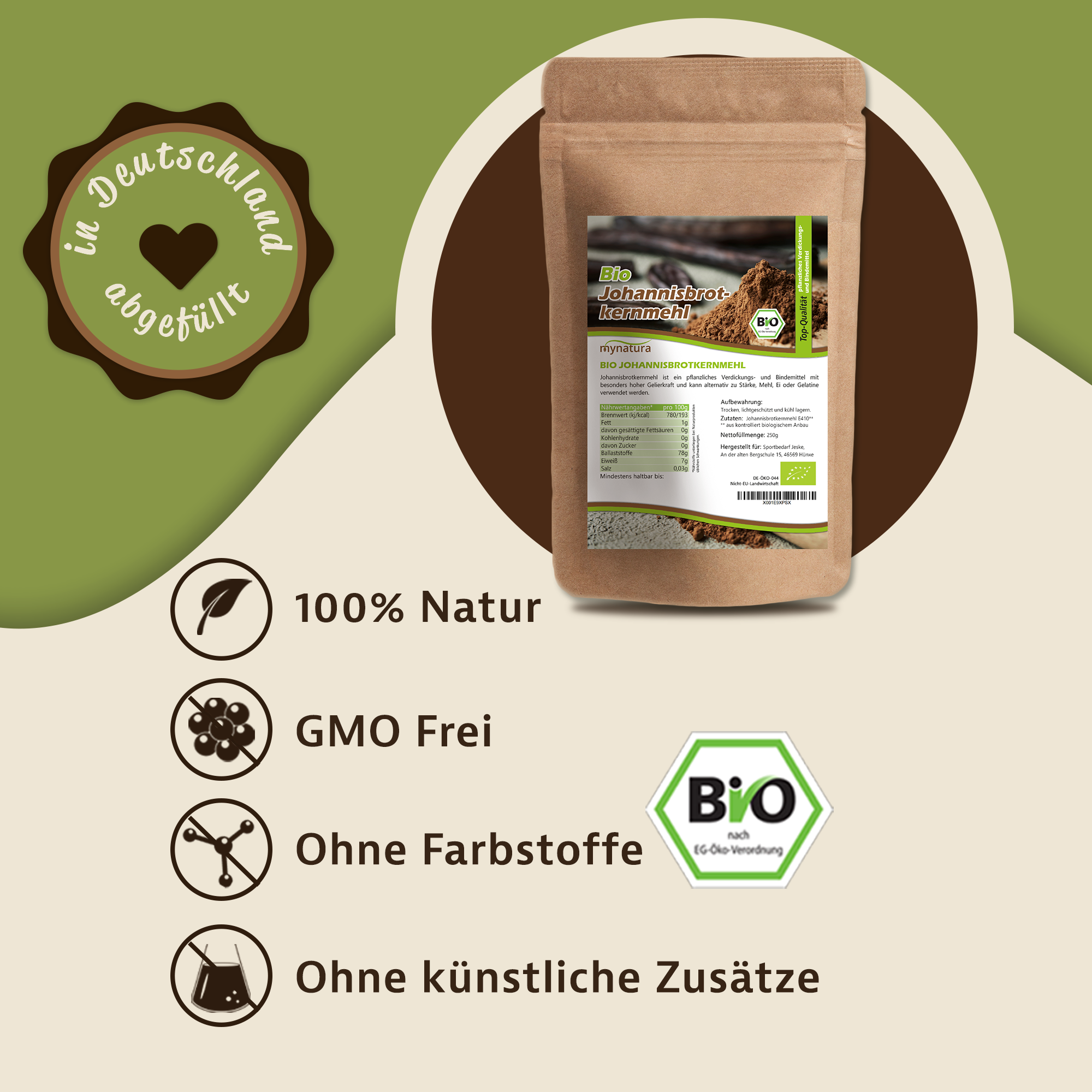Mynatura Bio Johannisbrotkernmehl E410 fein