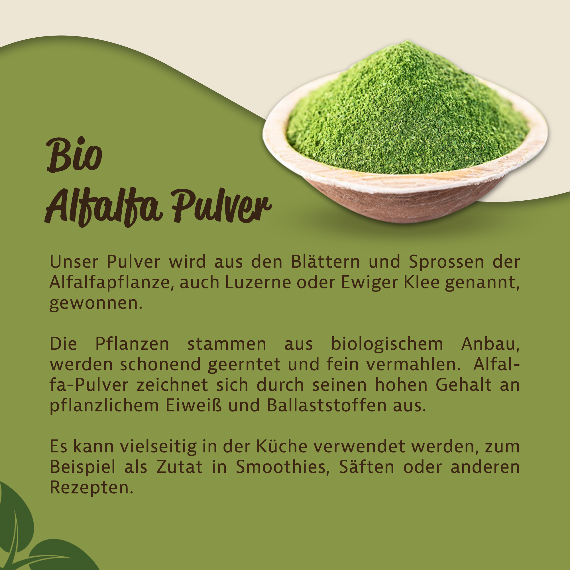 Mynatura Bio Alfalfa Pulver 500g Mynatura Bio Alfalfa Pulver 500g